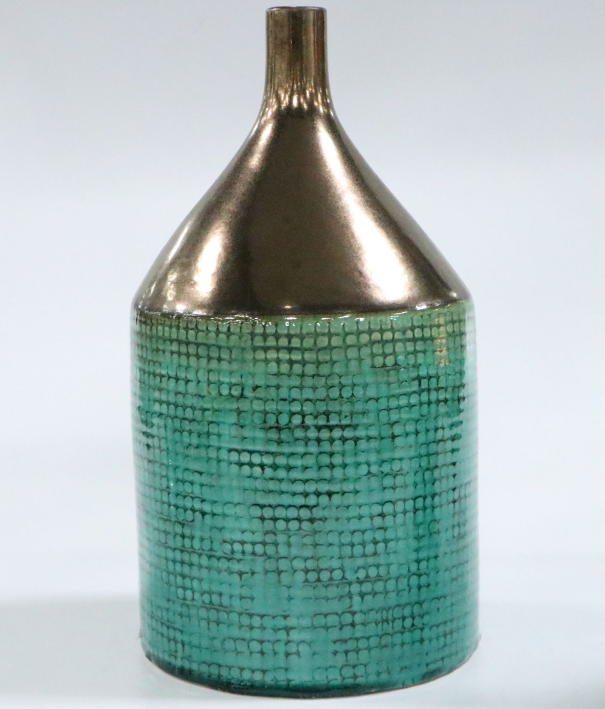 Contemporary Bottle-Shaped Metallic Glaze Ceramic Vases