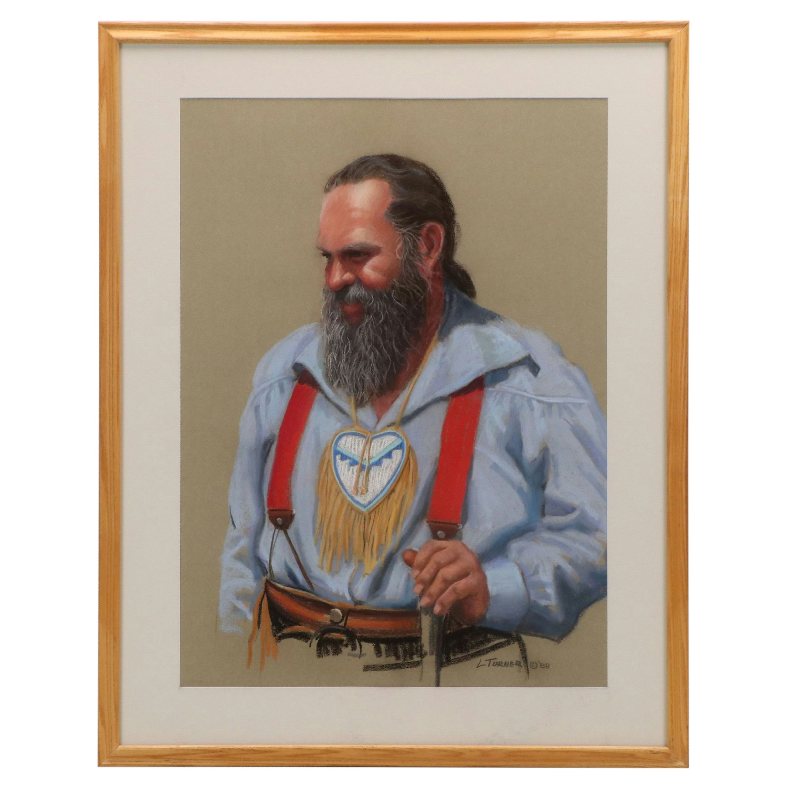 Leona M. Turner Pastel Drawing "Mountain Man"