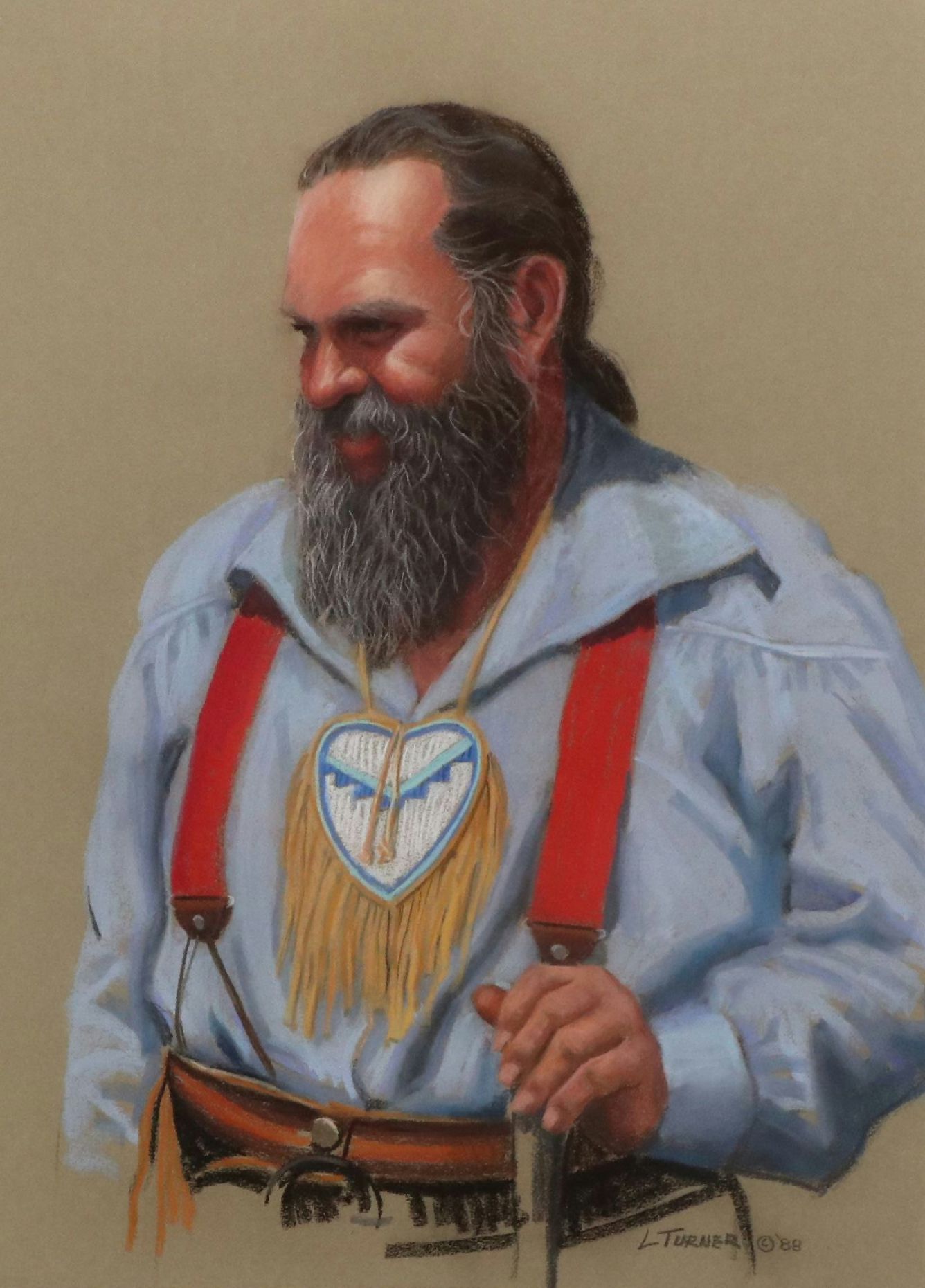 Leona M. Turner Pastel Drawing "Mountain Man"