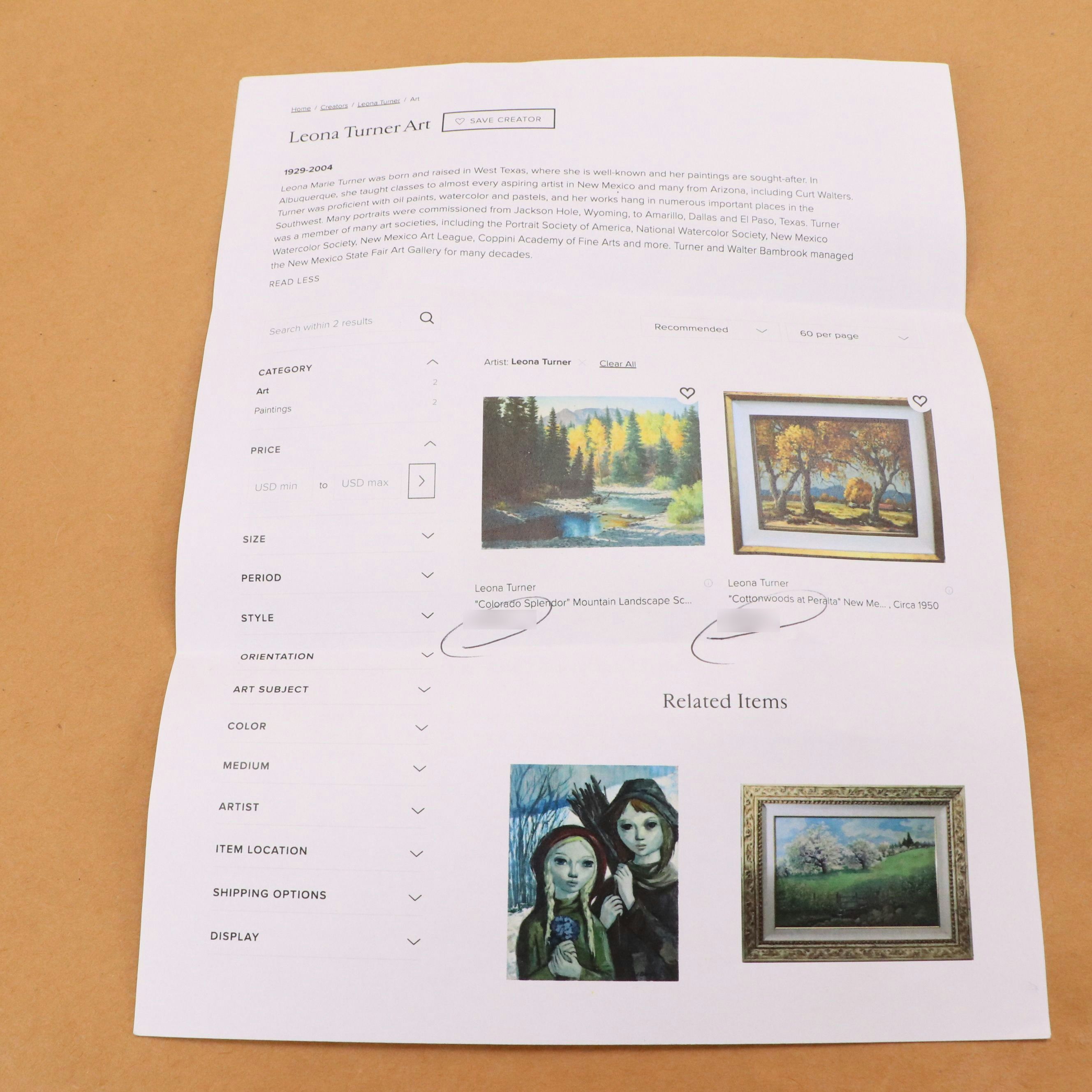 Leona M. Turner Pastel Drawing "Mountain Man"