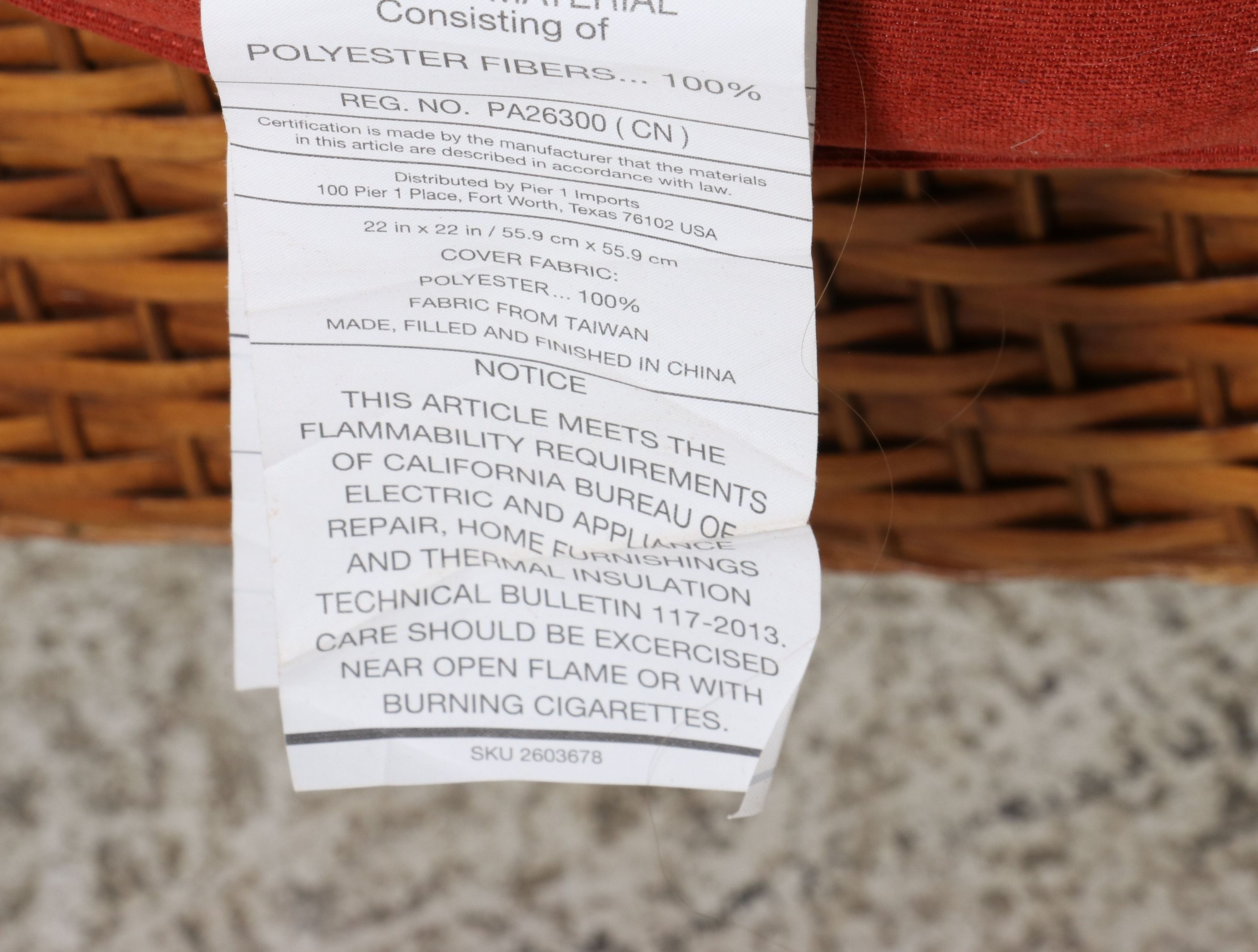 Pair of Pier 1 Wicker Armchairs