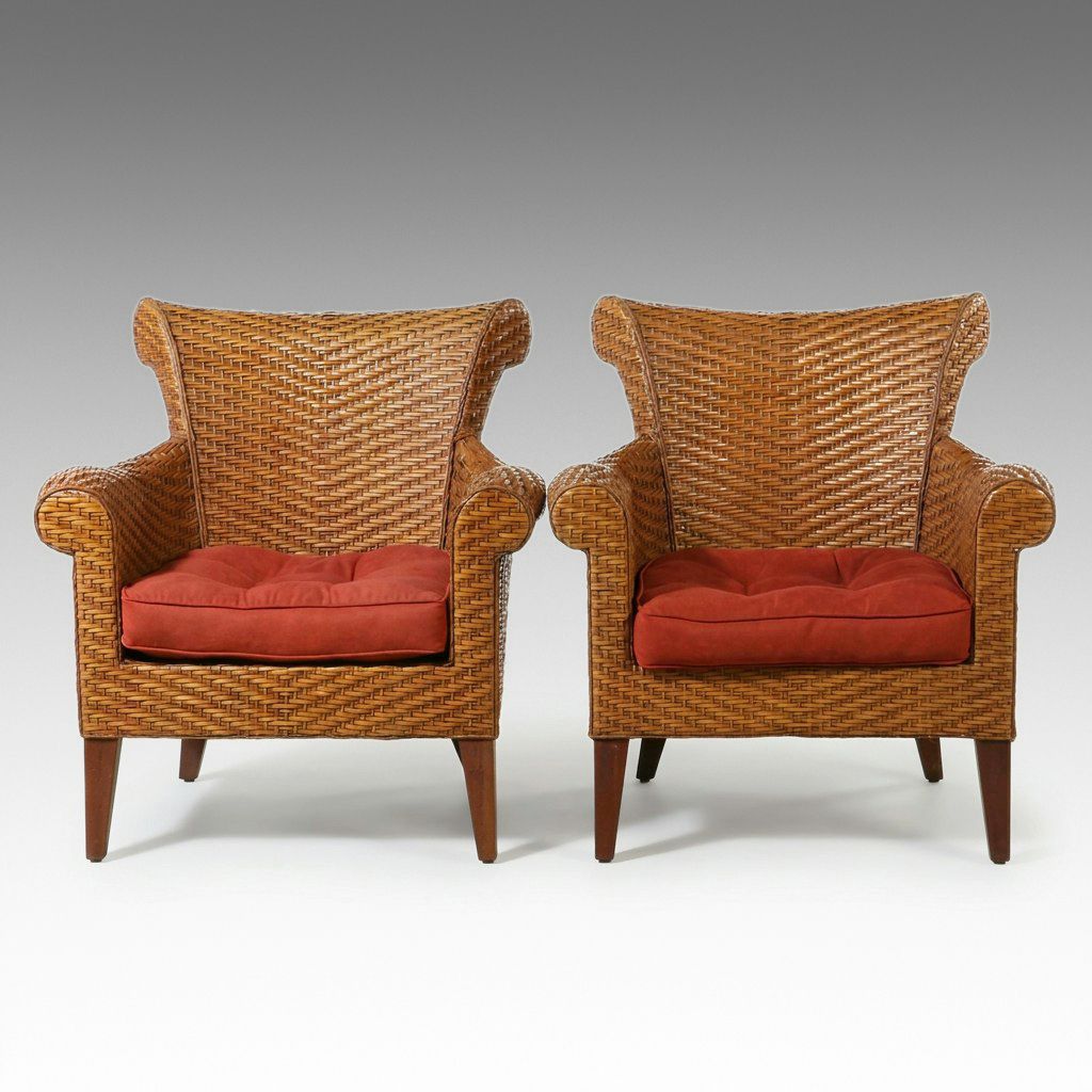 Pair of Pier 1 Wicker Armchairs