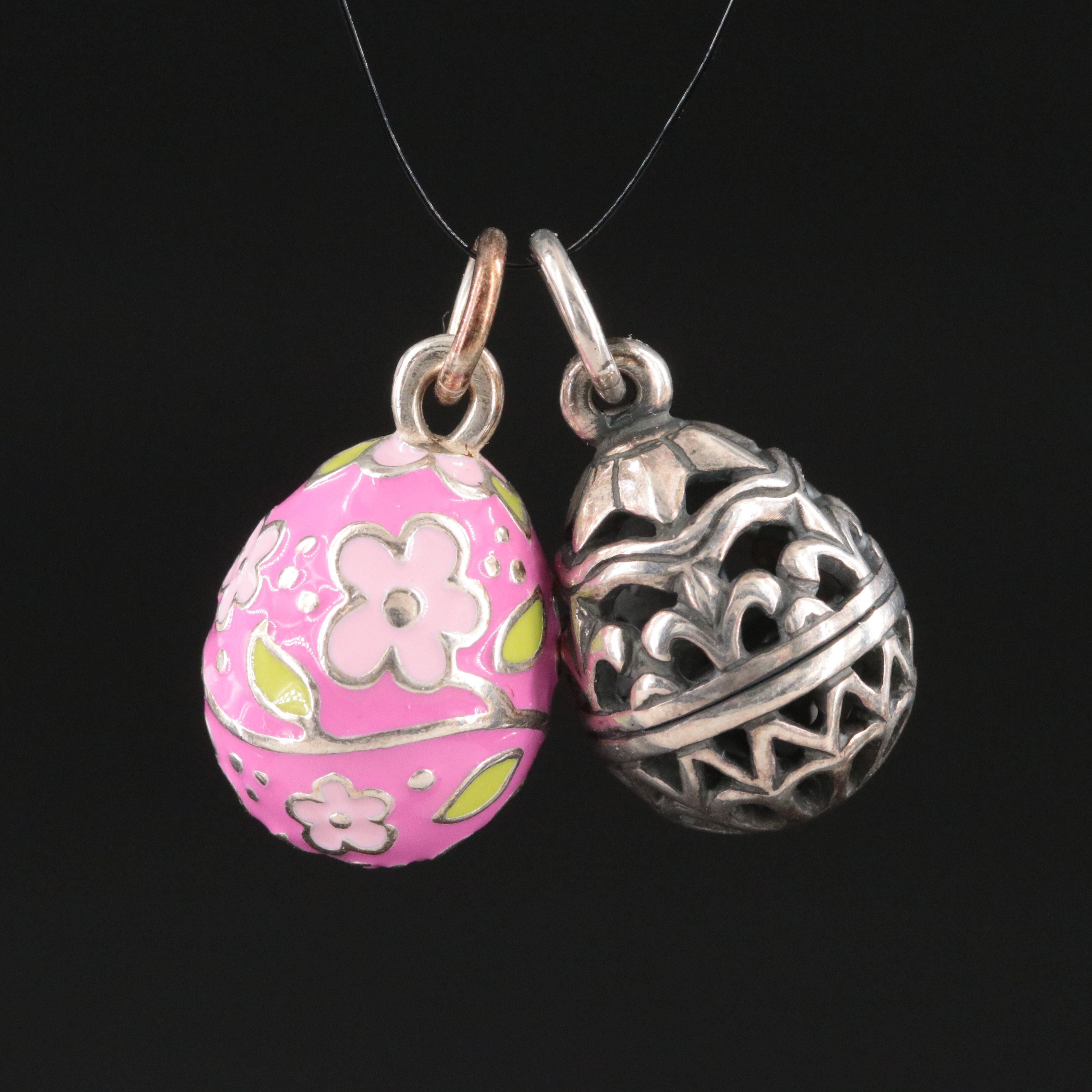 James Avery Sterling and Enamel Egg Charms