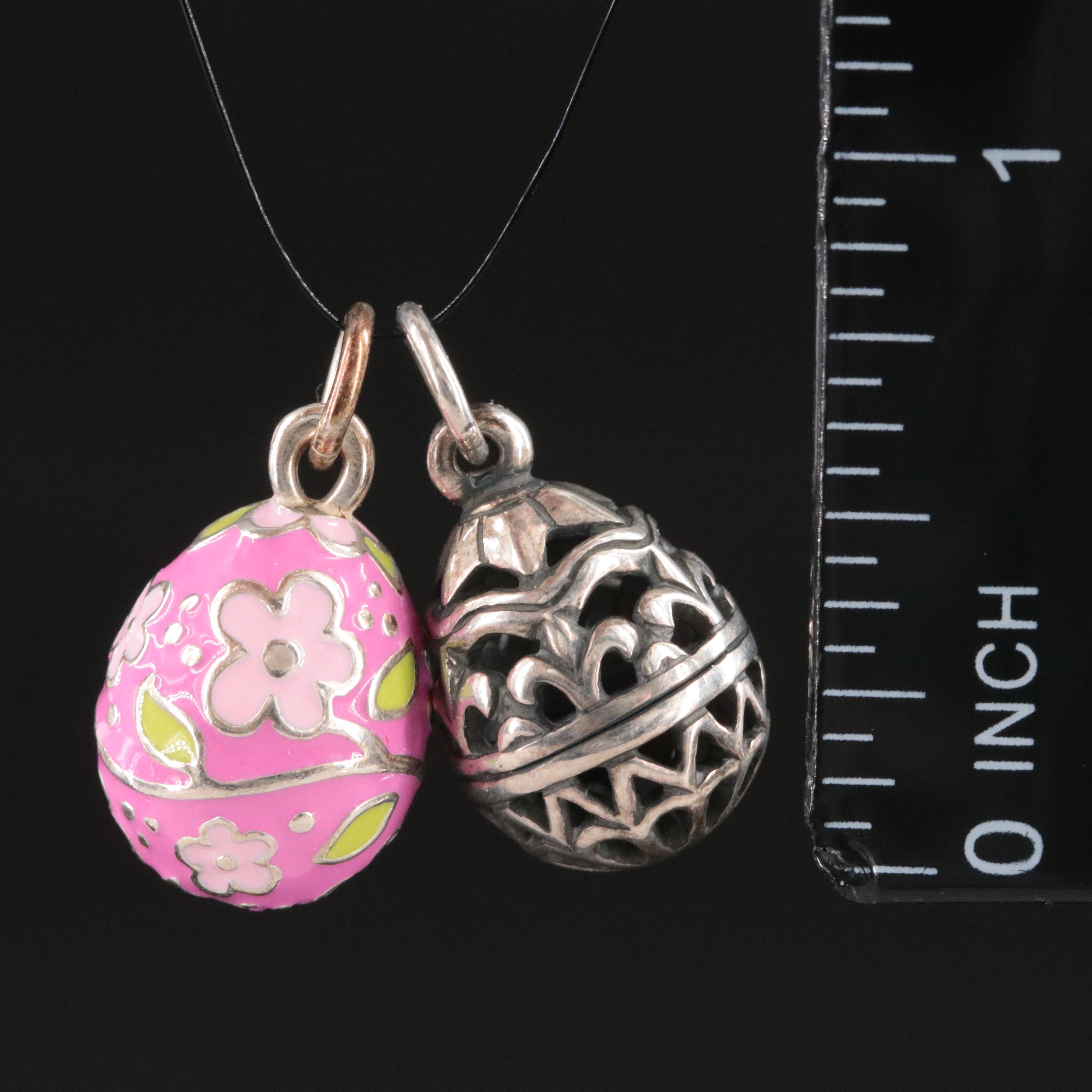 James Avery Sterling and Enamel Egg Charms