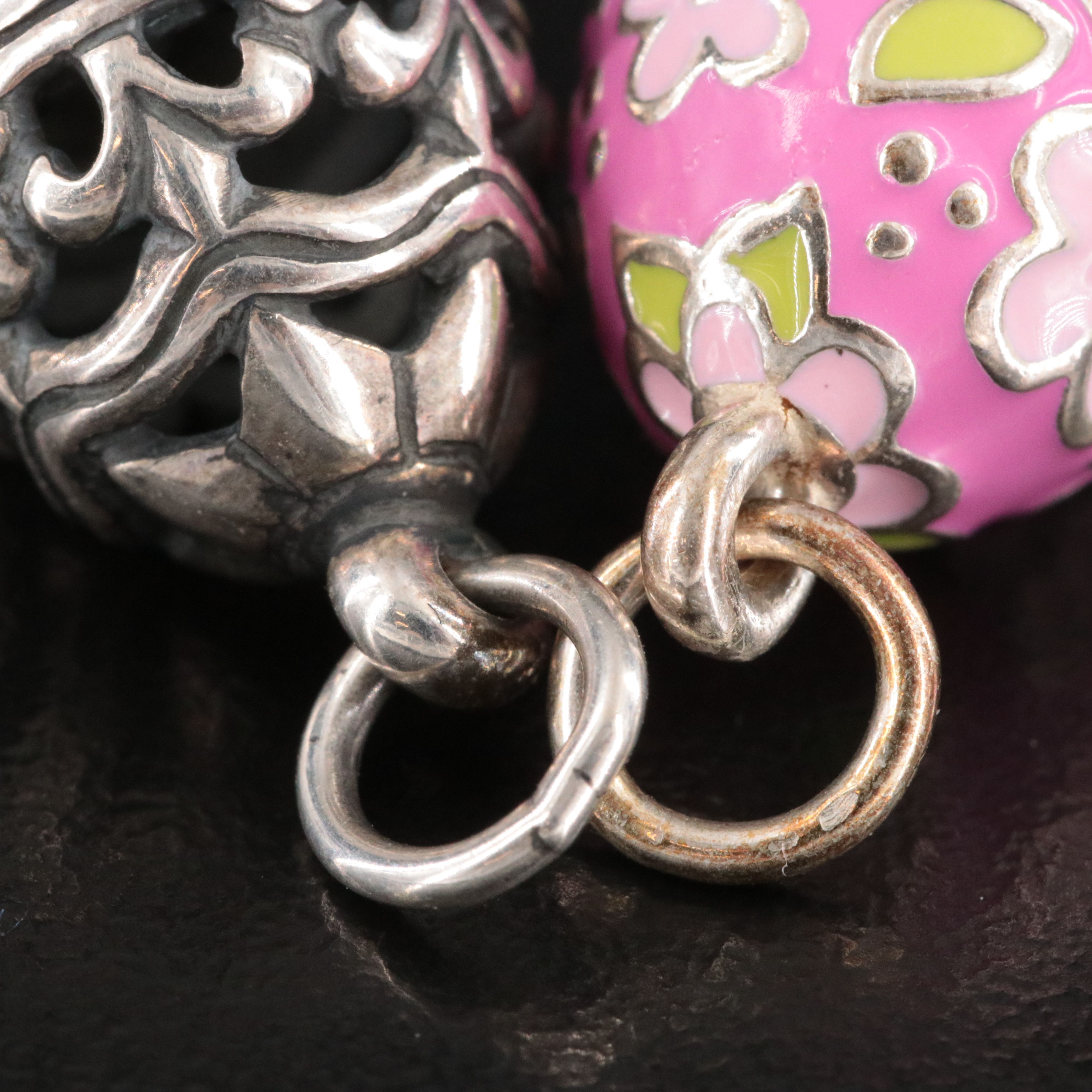 James Avery Sterling and Enamel Egg Charms