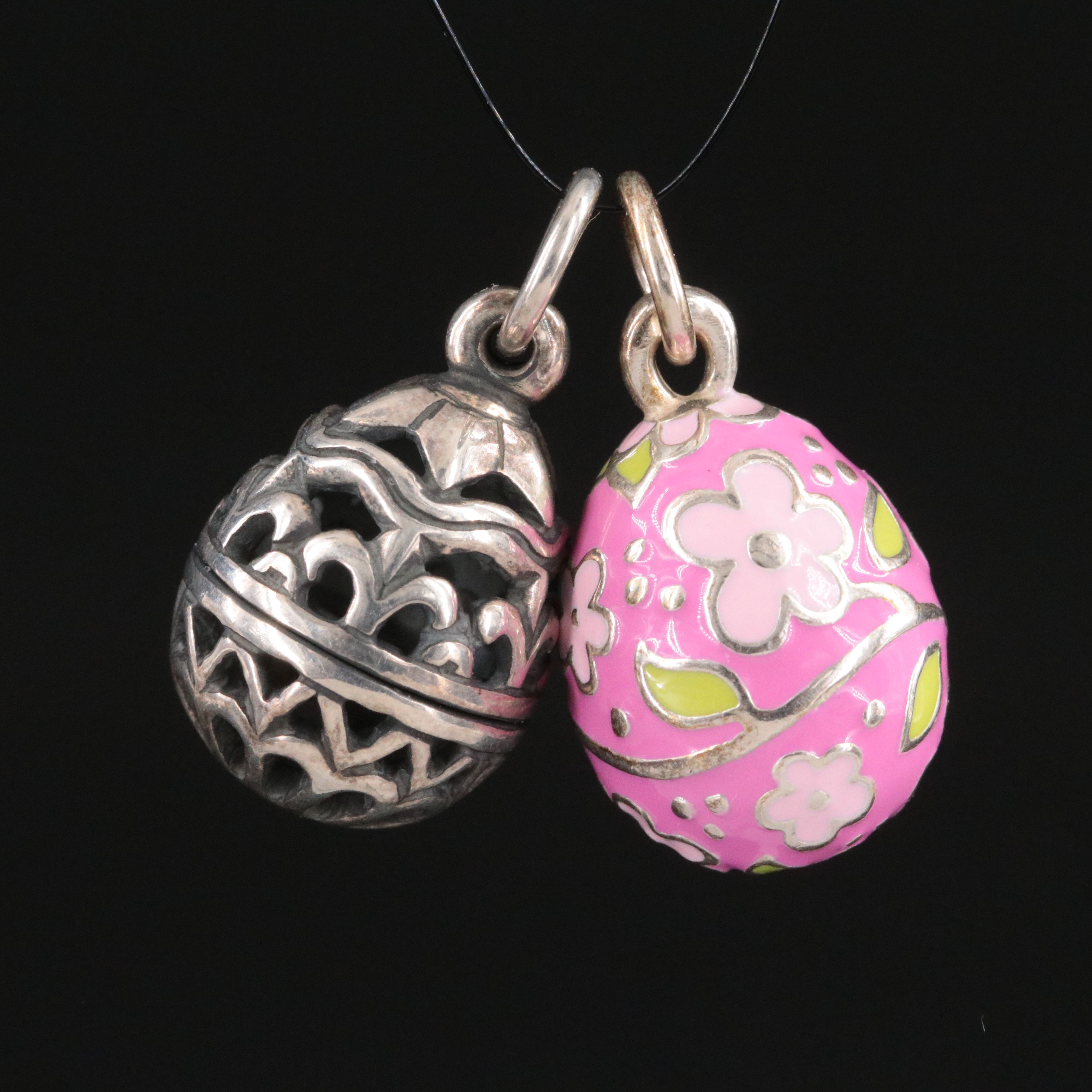 James Avery Sterling and Enamel Egg Charms