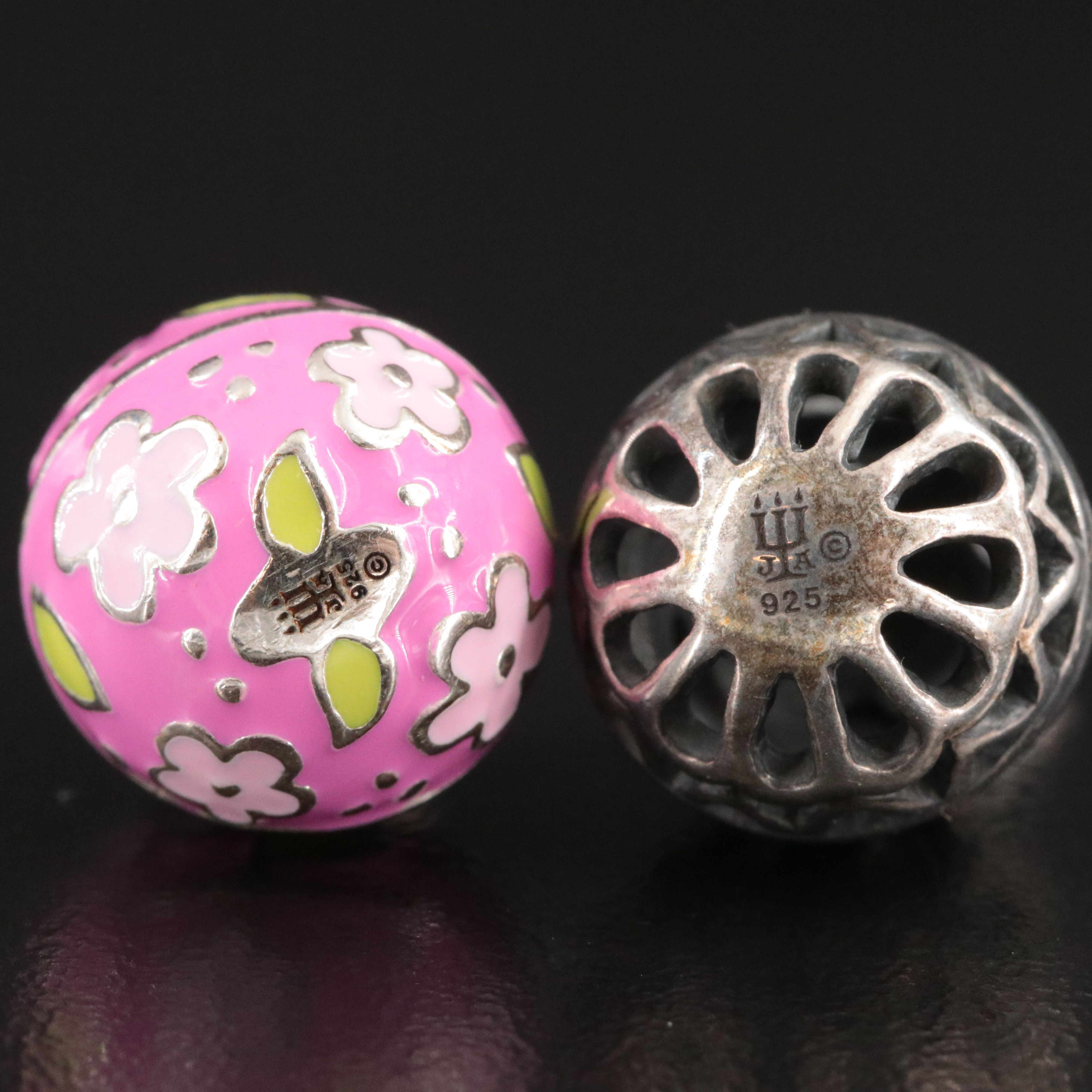 James Avery Sterling and Enamel Egg Charms