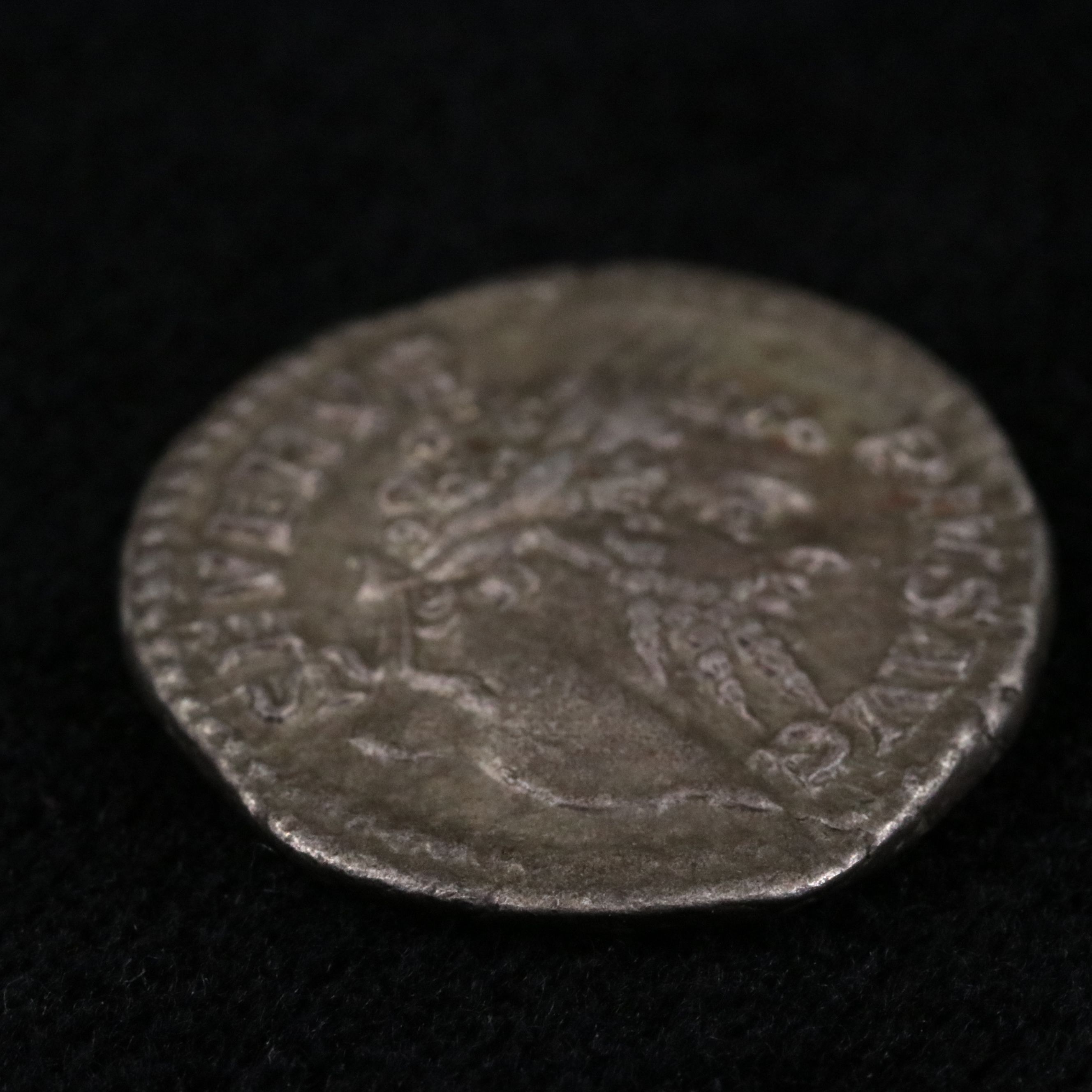 Ancient Roman Imperial AR Denarius Coin of Septimius Severus, ca. 205 A.D.