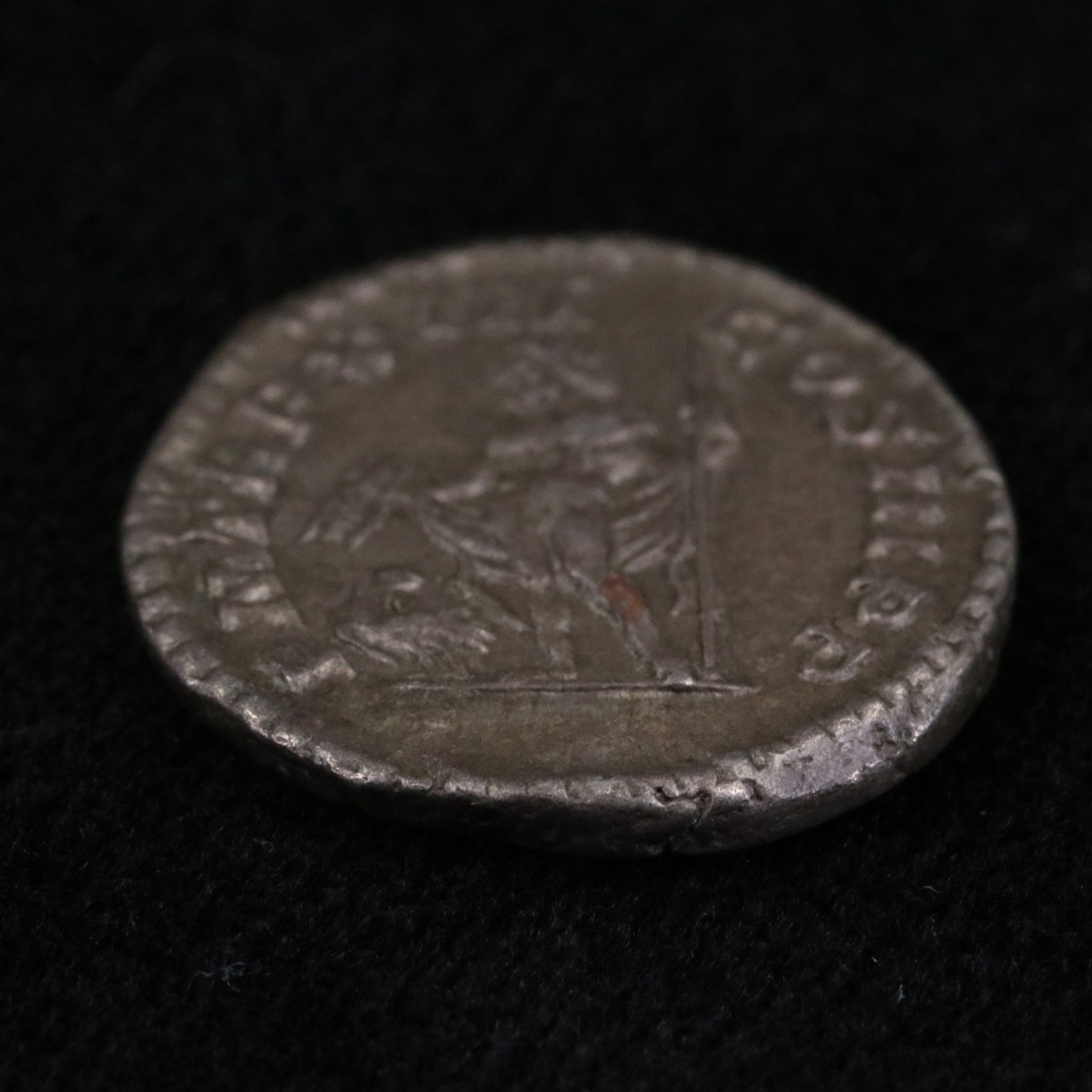 Ancient Roman Imperial AR Denarius Coin of Septimius Severus, ca. 205 A.D.