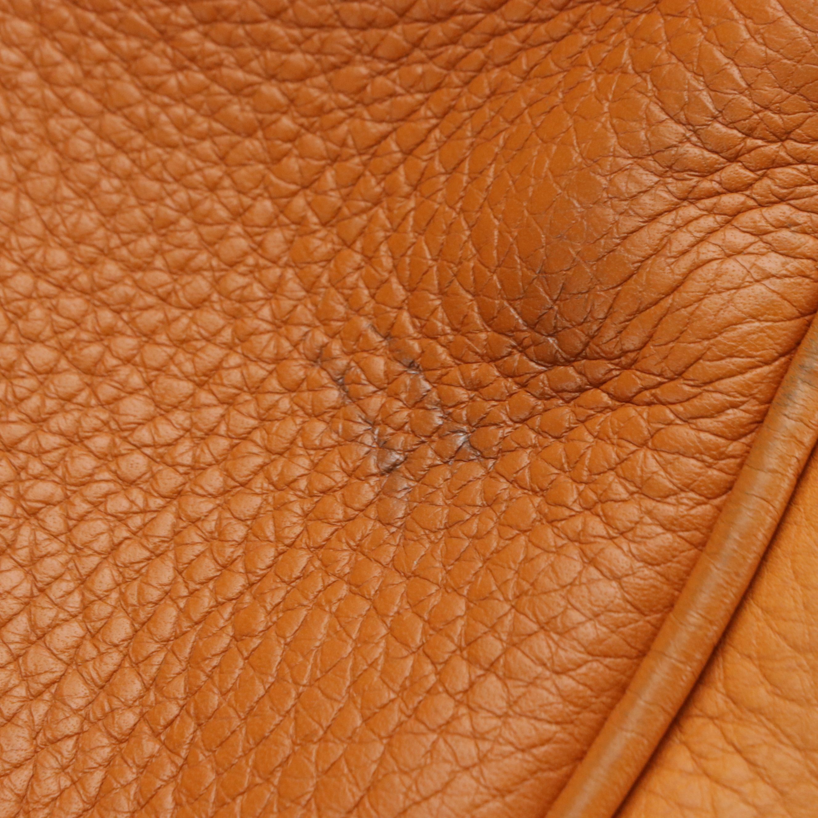 Prada Bauletto Bowler Shoulder Bag in Orange Grained Leather