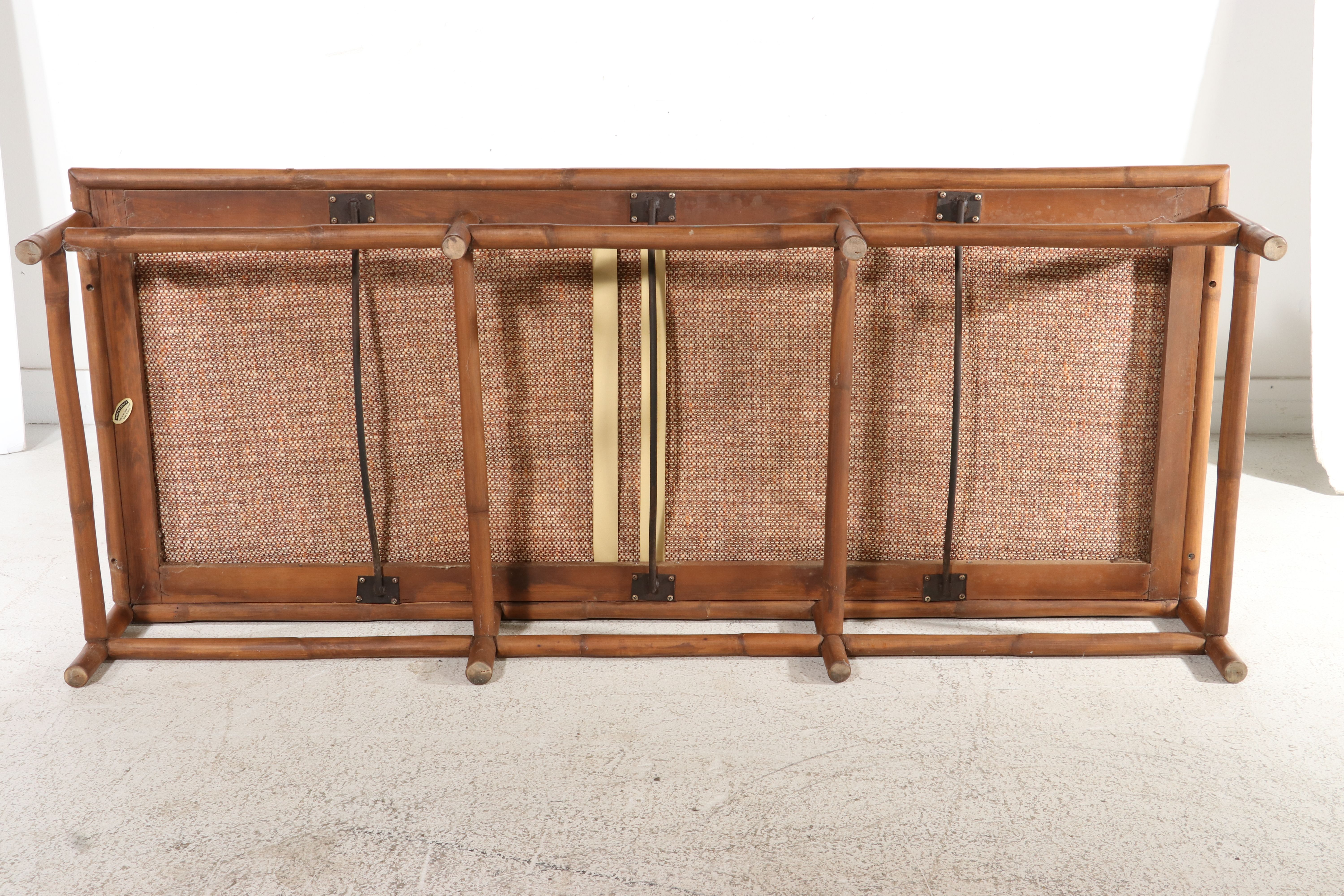 Vintage Whitecraft Rattan Sofa, Mid-20th Century