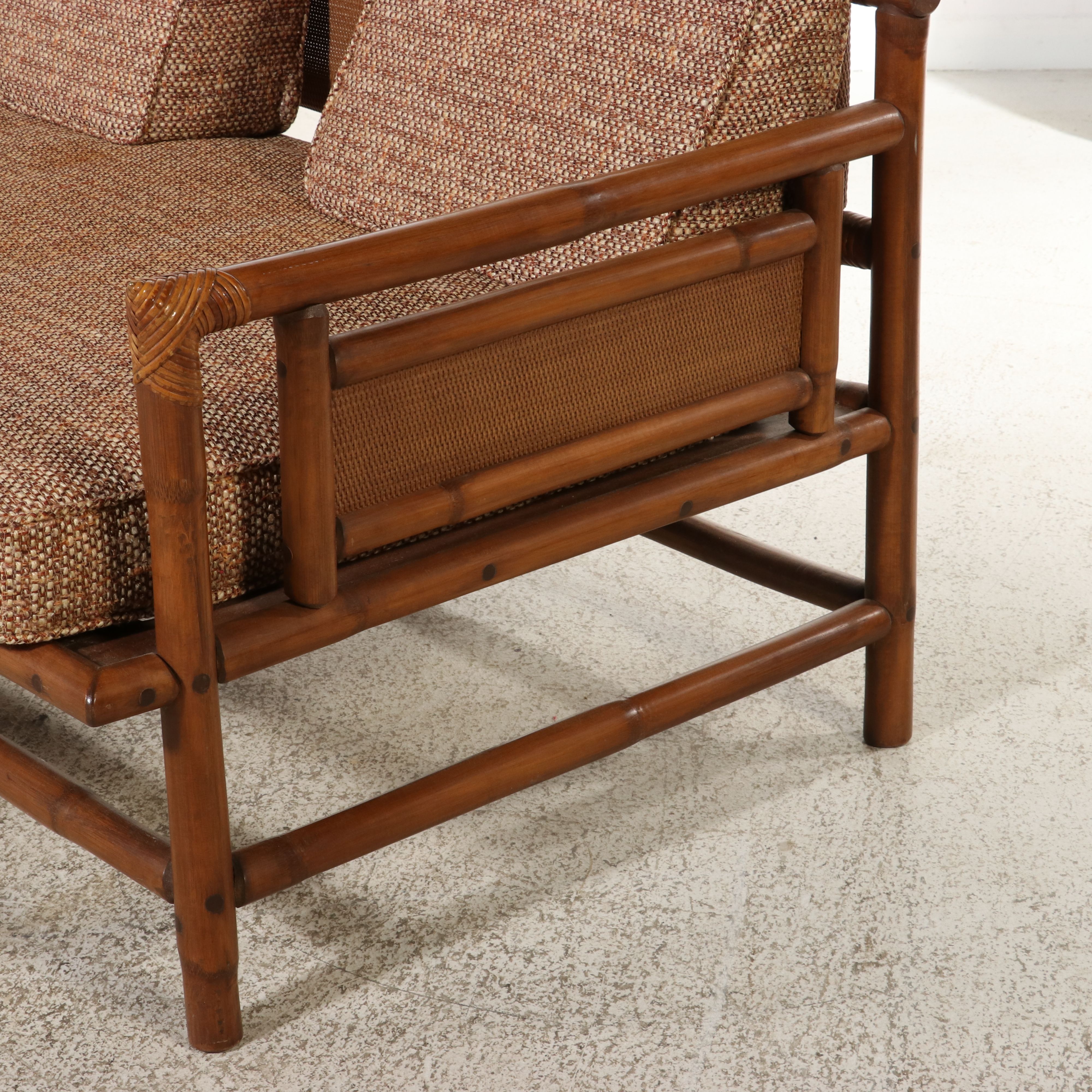 Vintage Whitecraft Rattan Sofa, Mid-20th Century