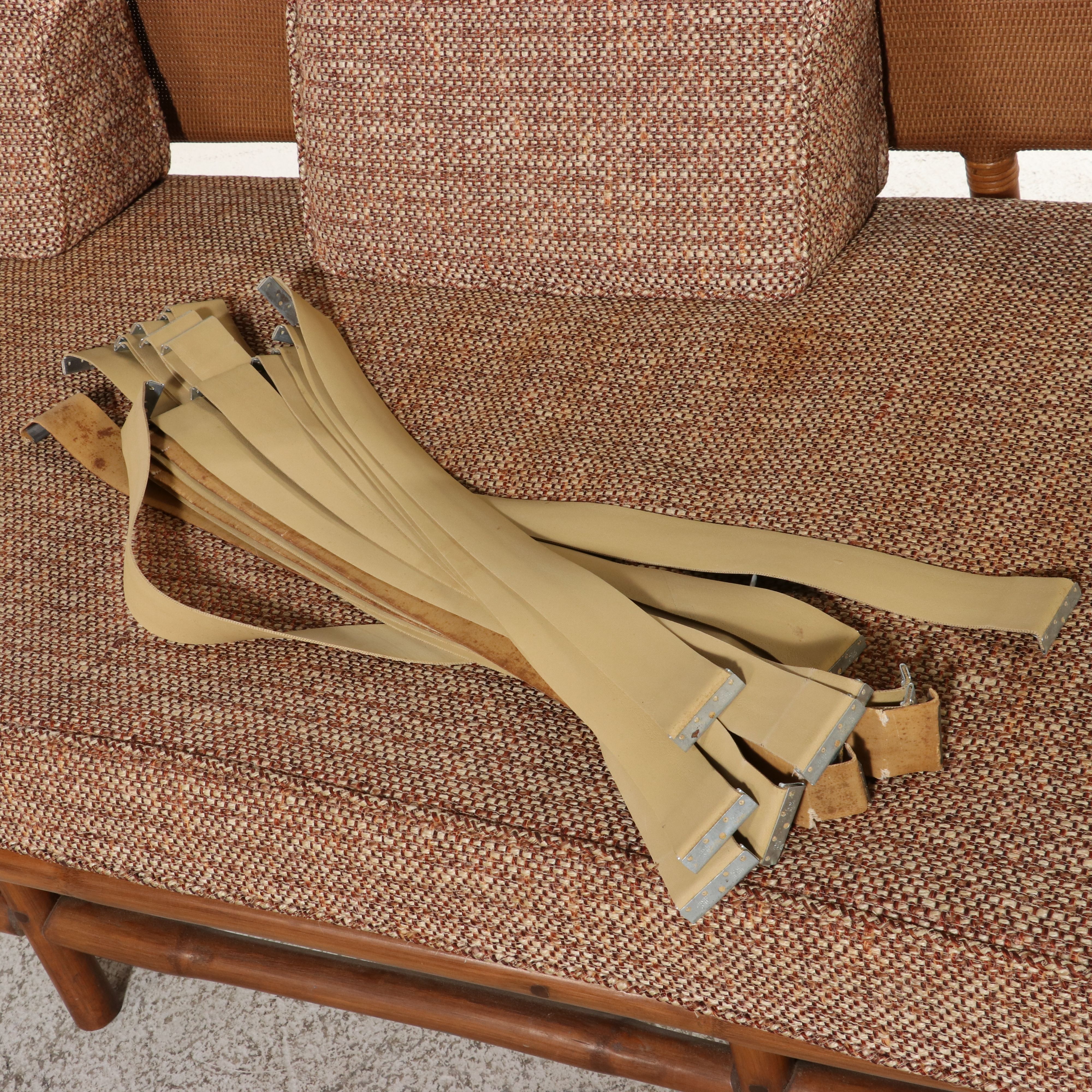 Vintage Whitecraft Rattan Sofa, Mid-20th Century