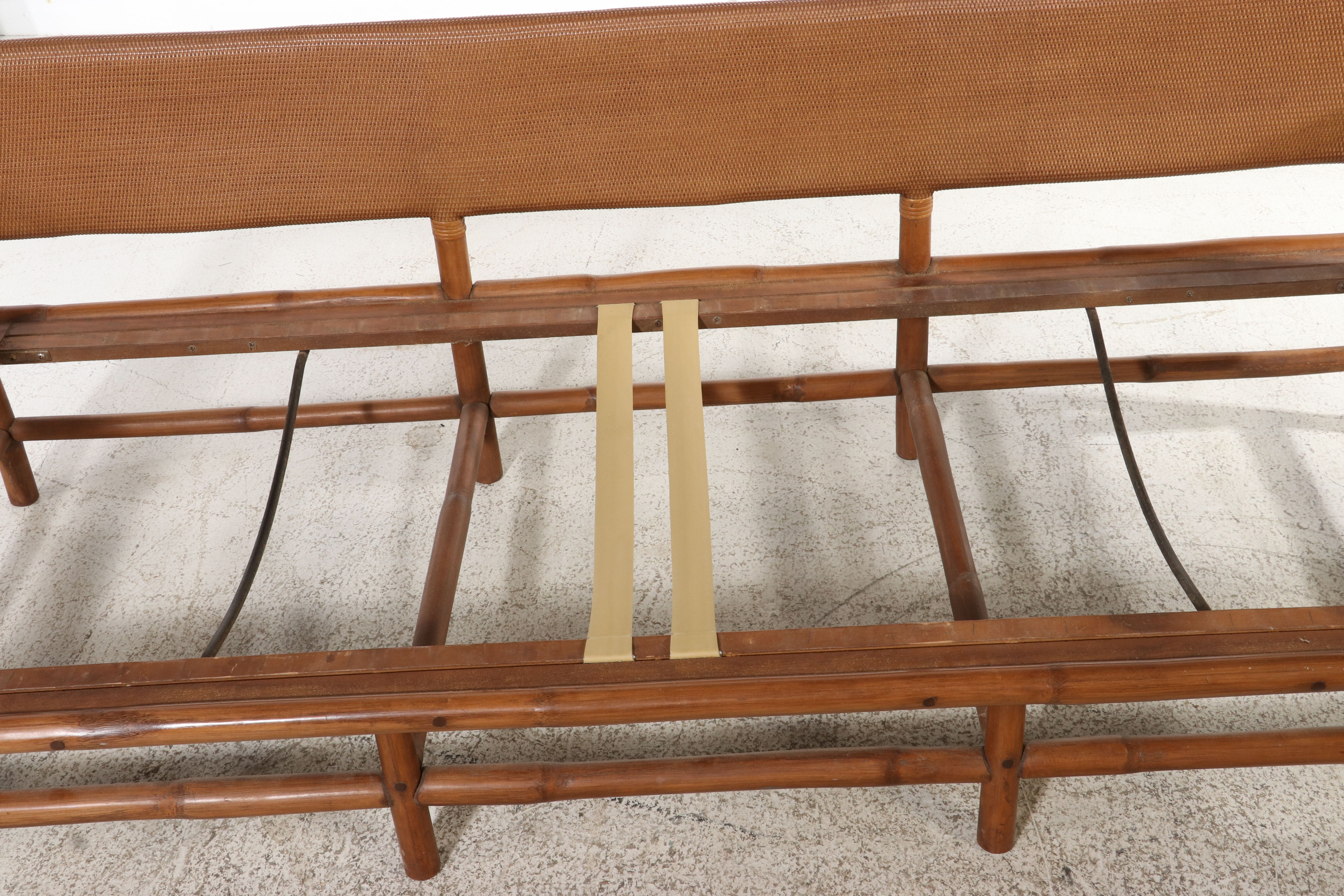 Vintage Whitecraft Rattan Sofa, Mid-20th Century