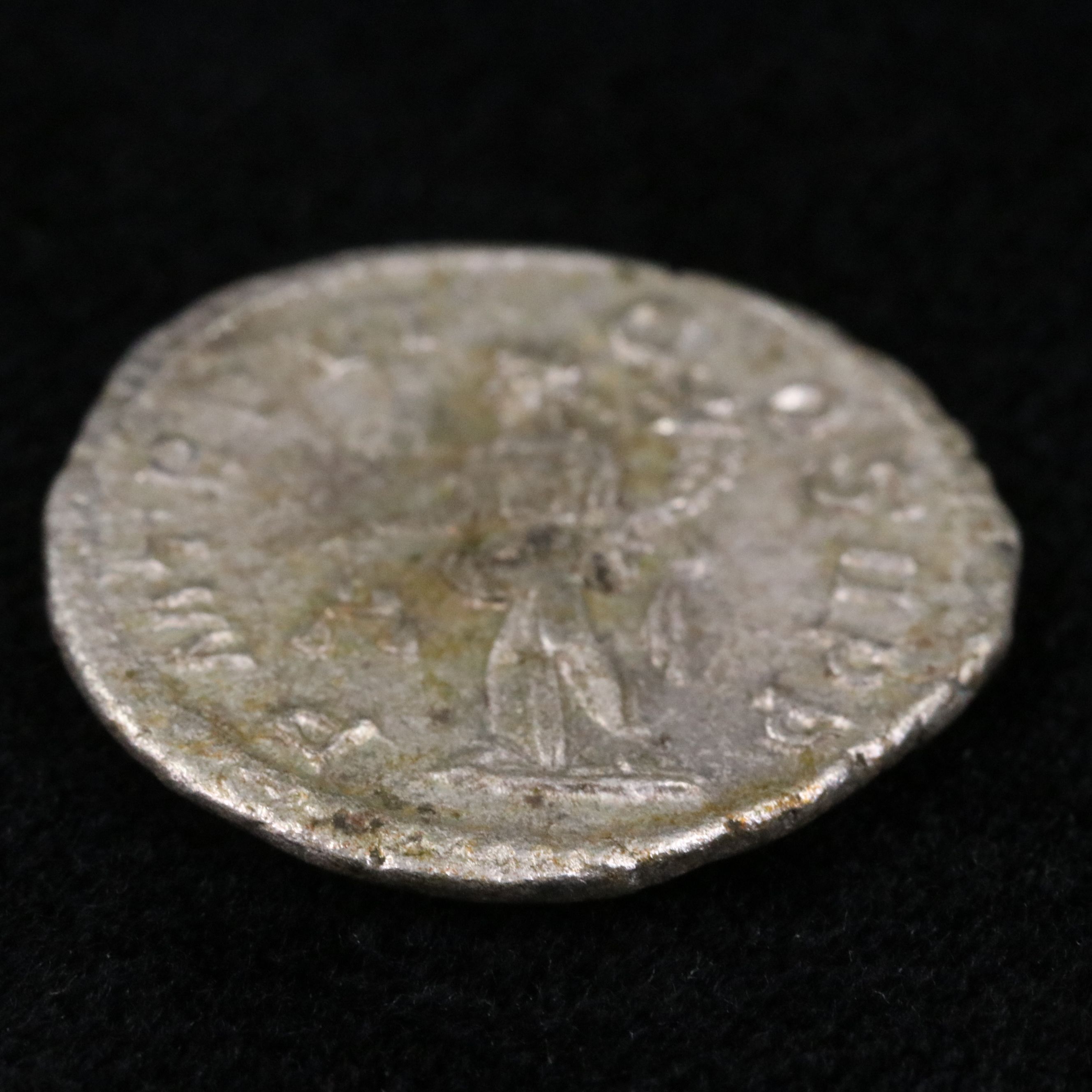 Ancient Roman Imperial AR Denarius Coin of Severus Alexander, ca. 225 A.D.