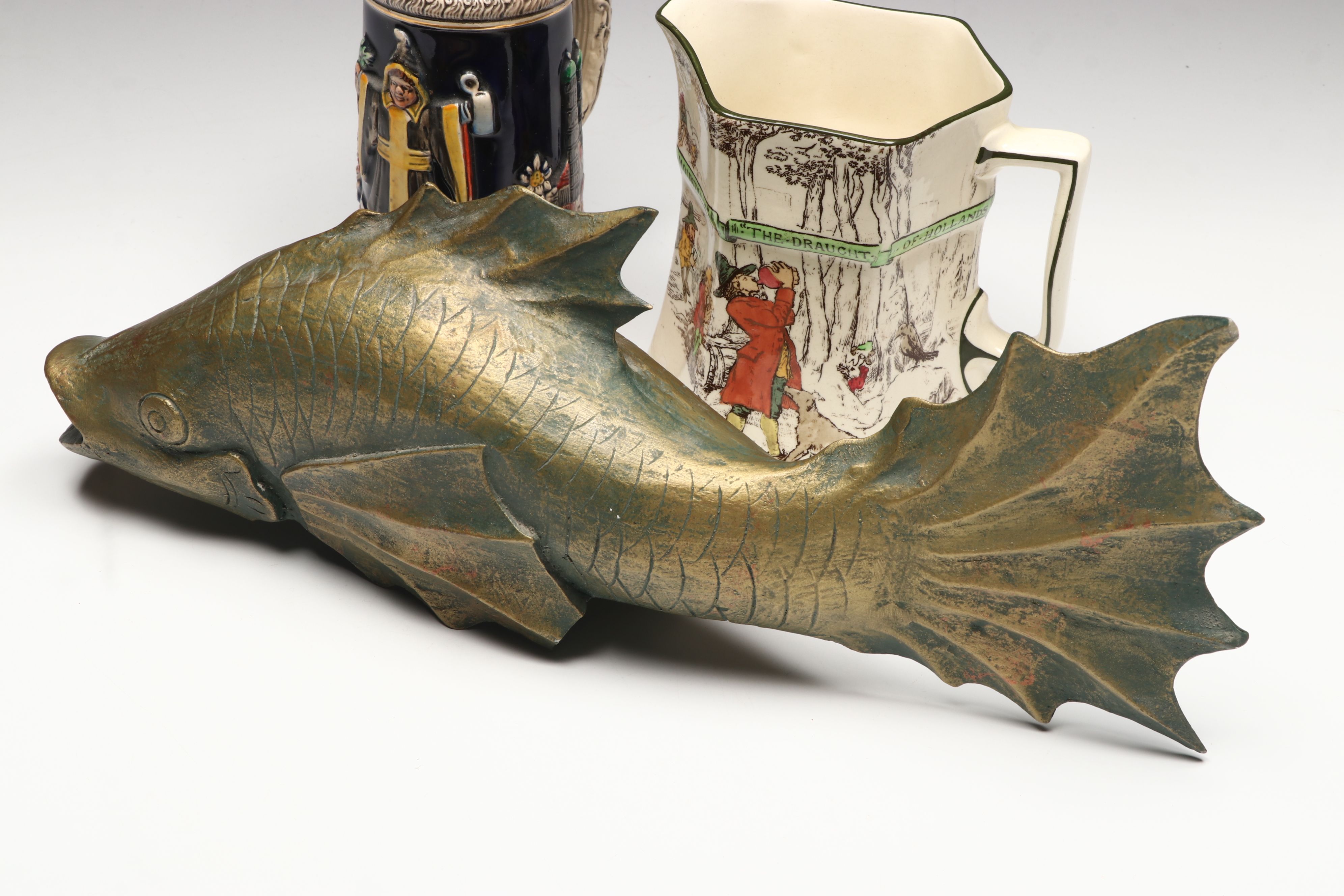 German Ceramic Beer Stein, Royal Doulton Pitcher, and More Tableware