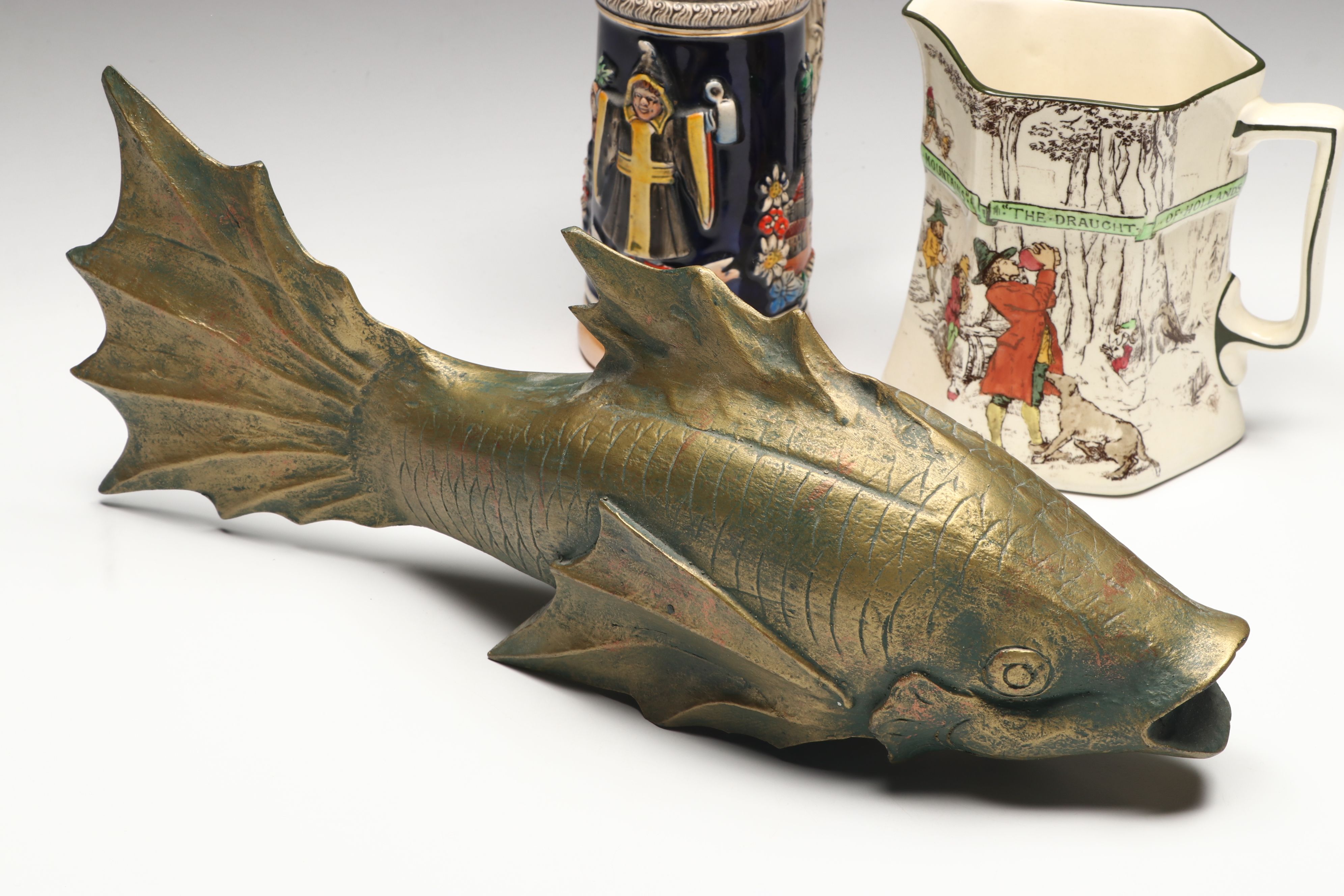 German Ceramic Beer Stein, Royal Doulton Pitcher, and More Tableware