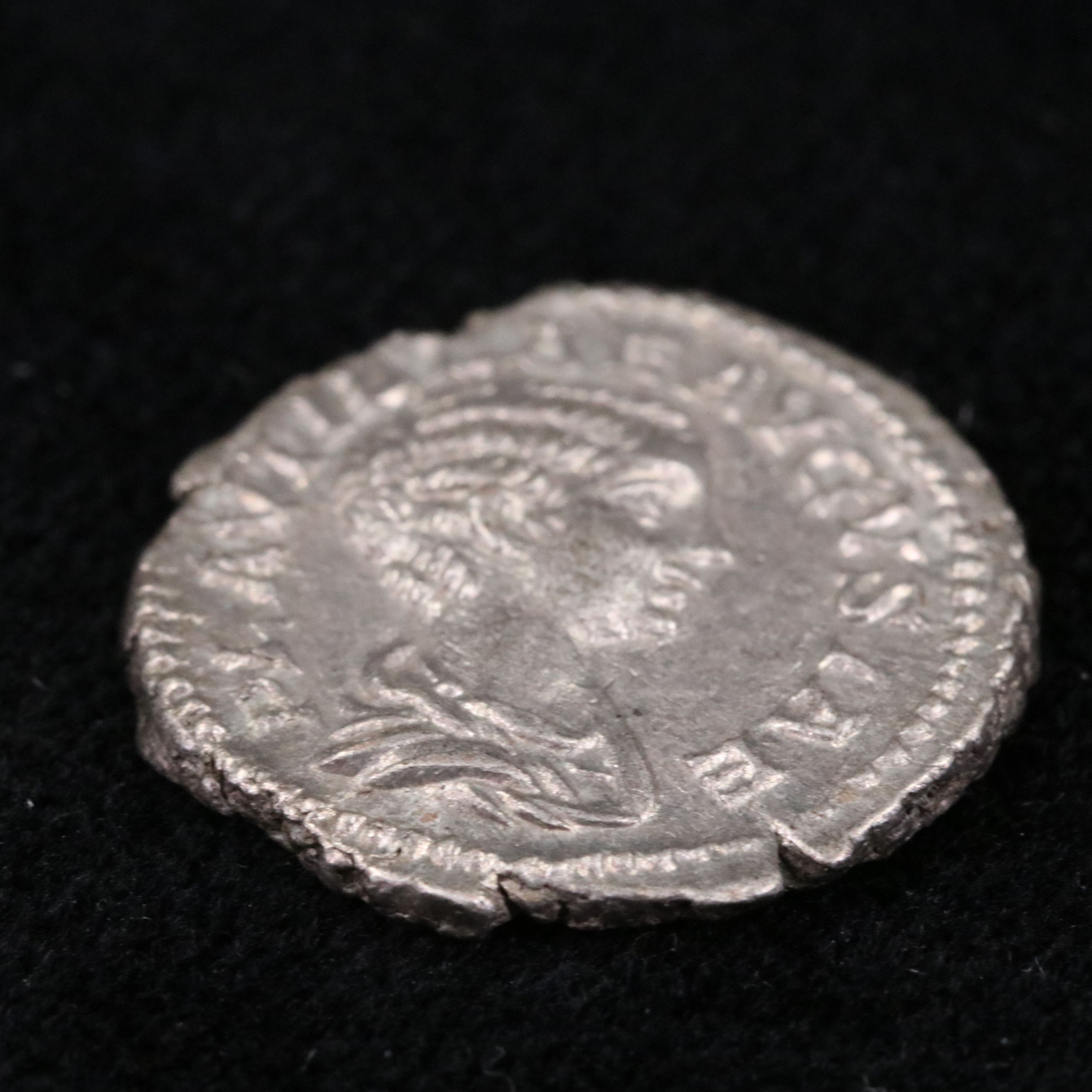 Ancient Roman Imperial AR Denarius Coin of Plautilla, ca. 202 A.D.