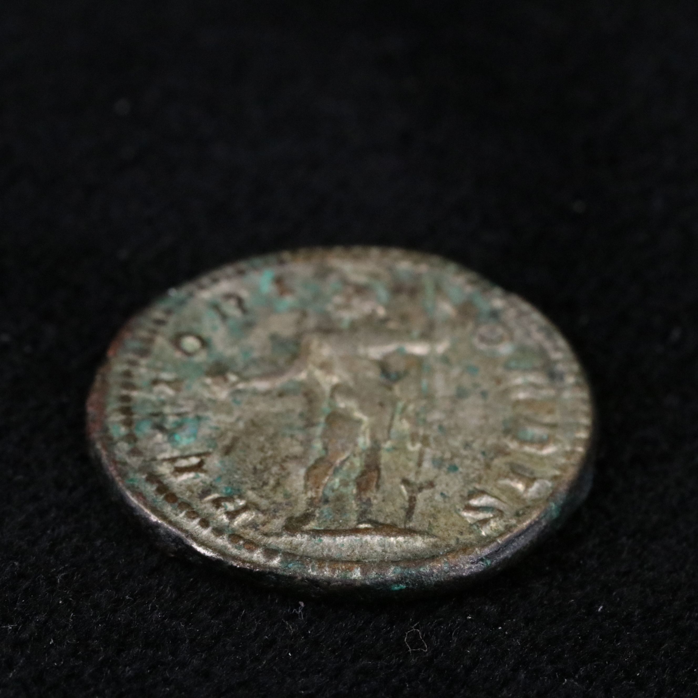 Ancient Roman Imperial AR Denarius Coin of Caracalla, ca. 198 A.D.