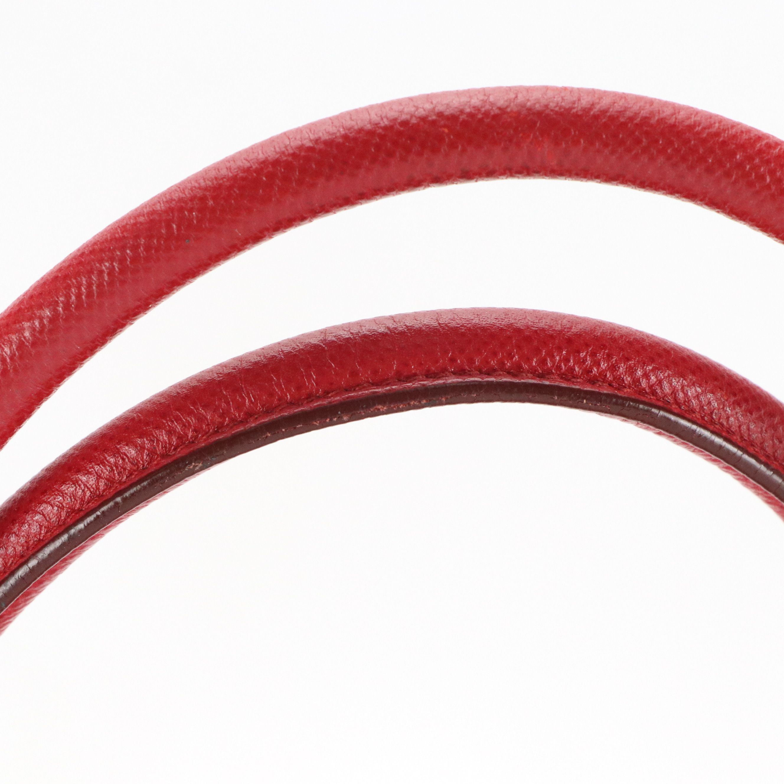 Prada Canapa Tote in Neutral Canvas and Red Saffiano Leather