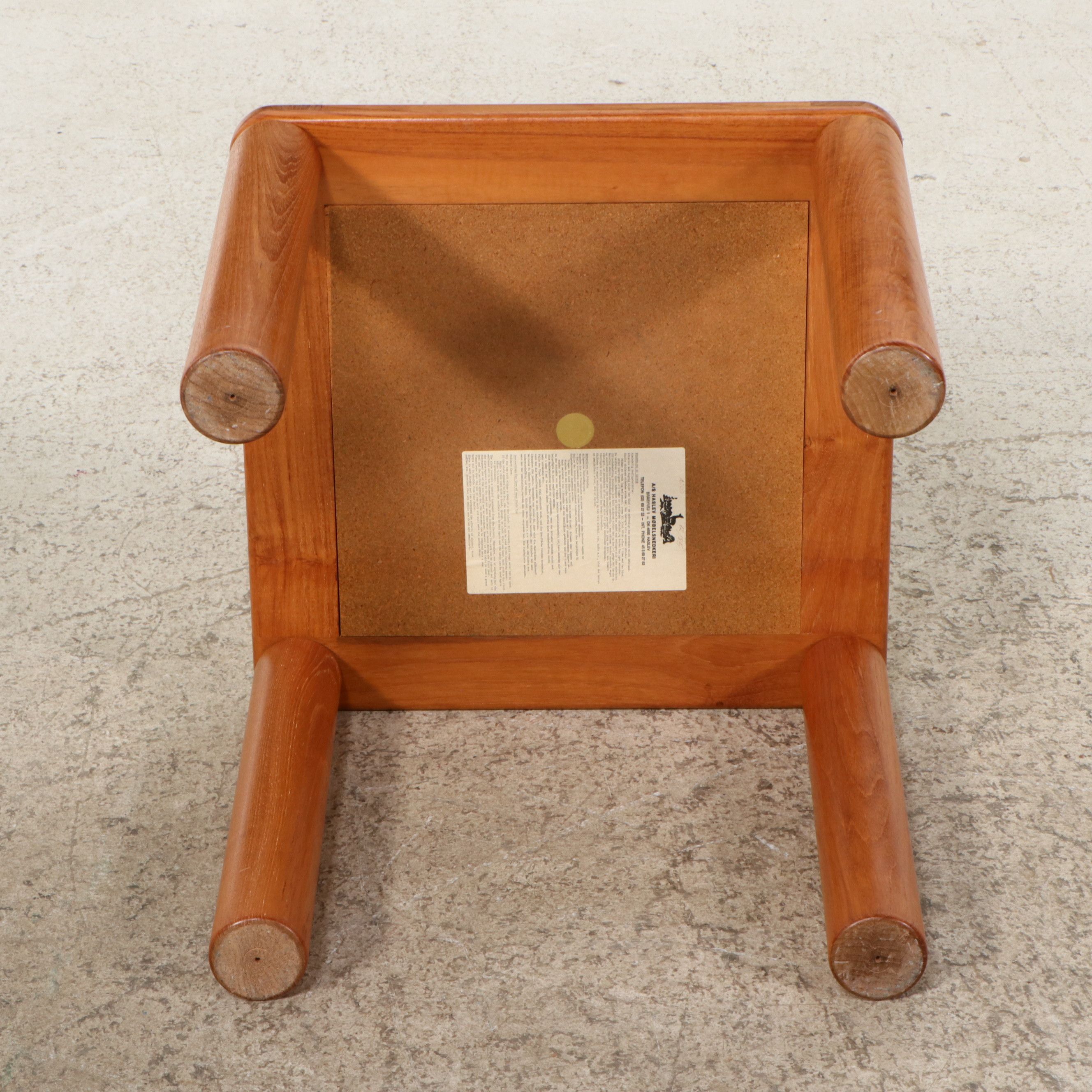 Uldum Danish Modern Tile Top Coffee and Hasley Stone Top Side Tables