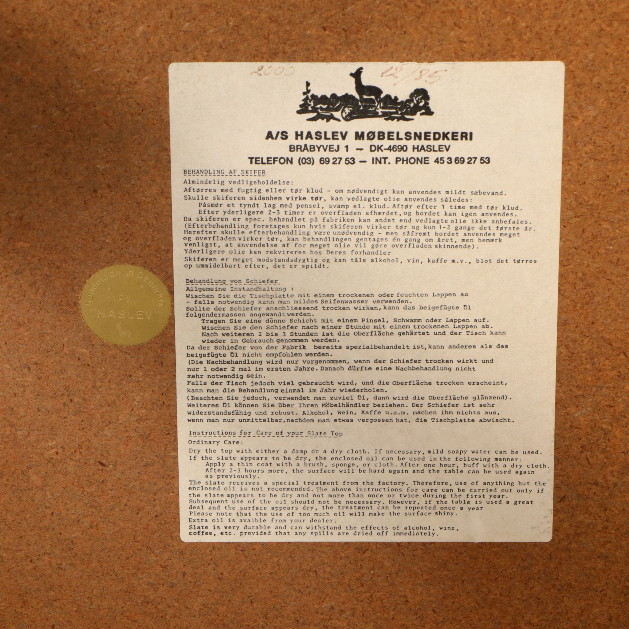 Uldum Danish Modern Tile Top Coffee and Hasley Stone Top Side Tables