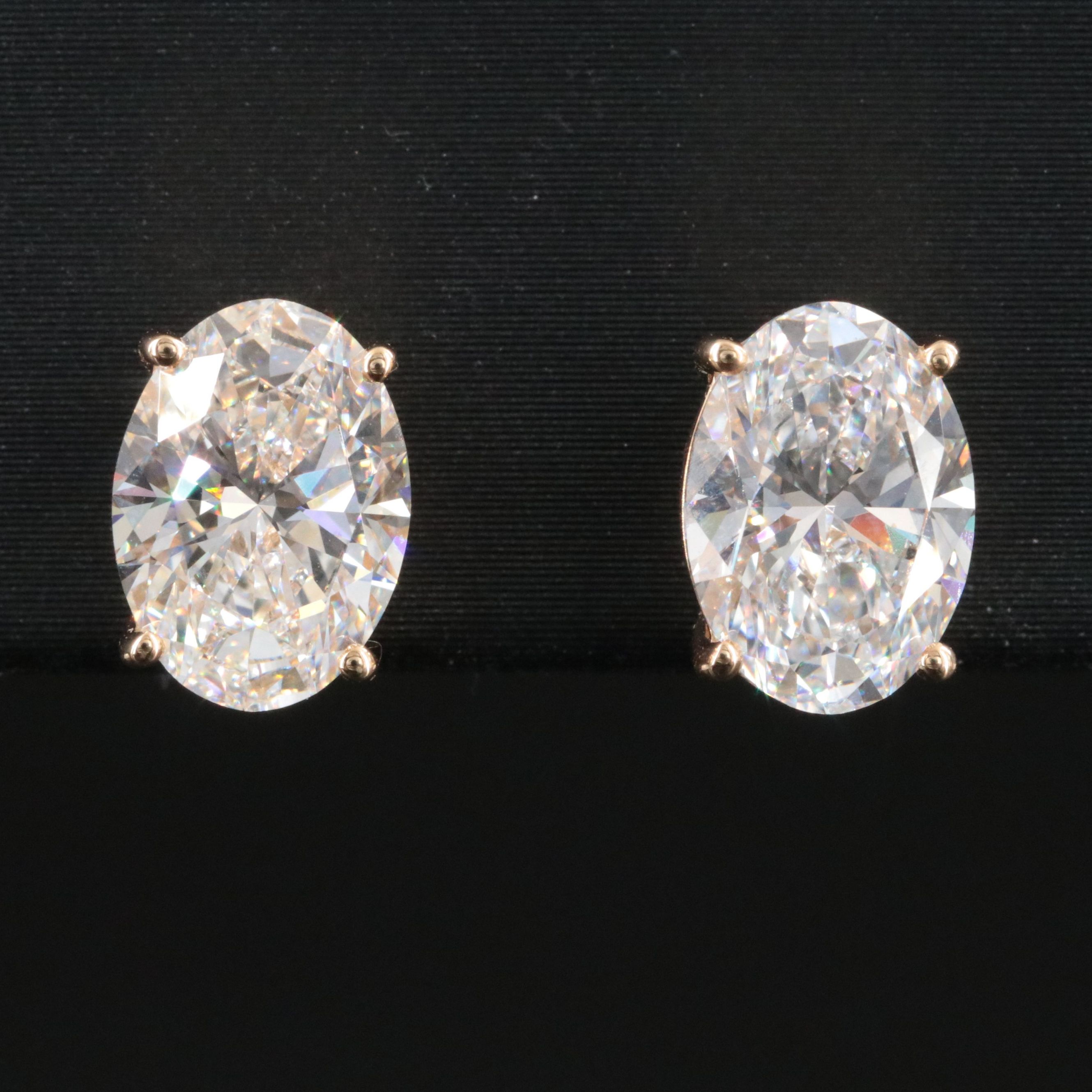 18K 3.10 CTW Lab Grown Diamond Solitaire Earrings with IGI Reports