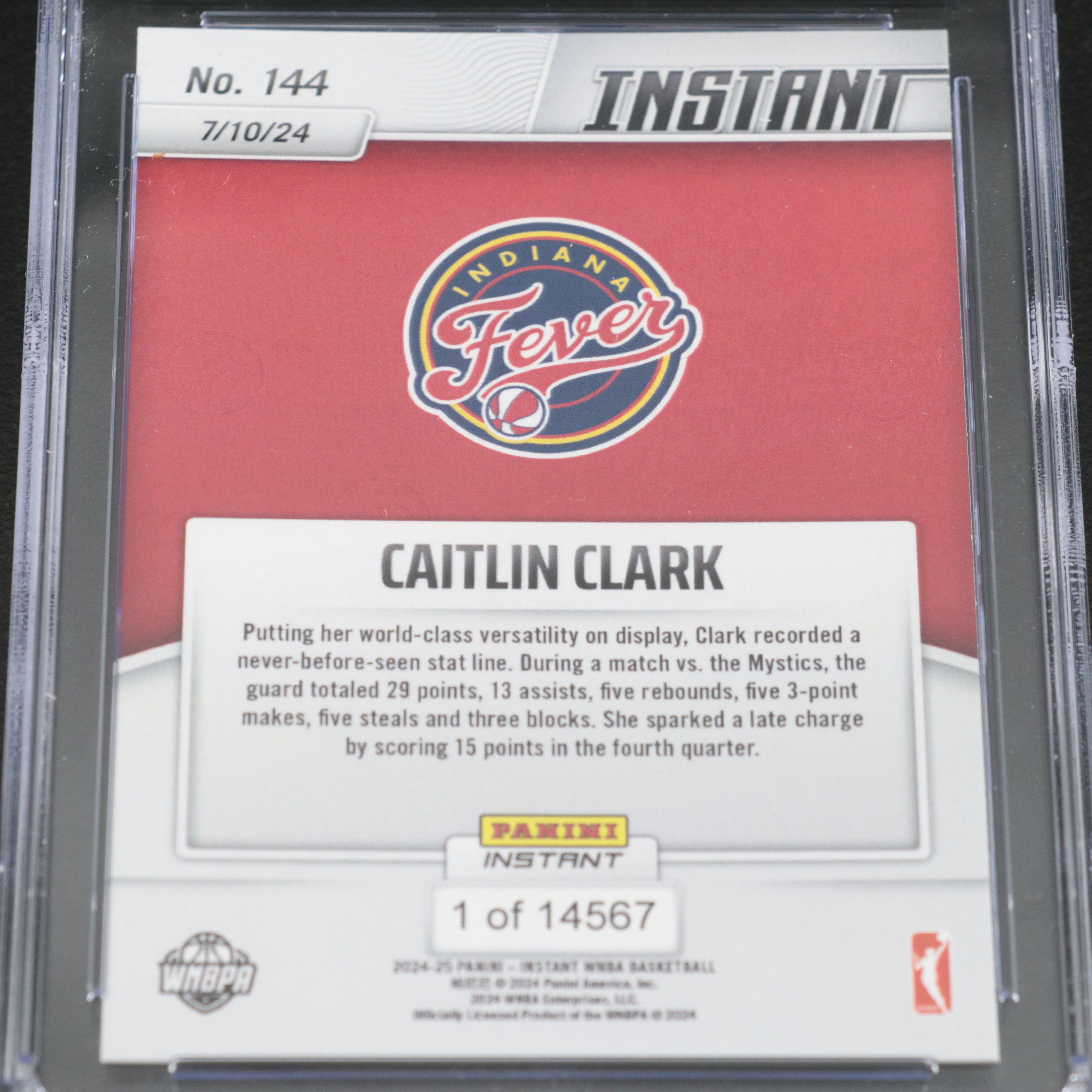 2024 Panini Instant Caitlin Clark Rookie Basketball Card Graded CGC 10