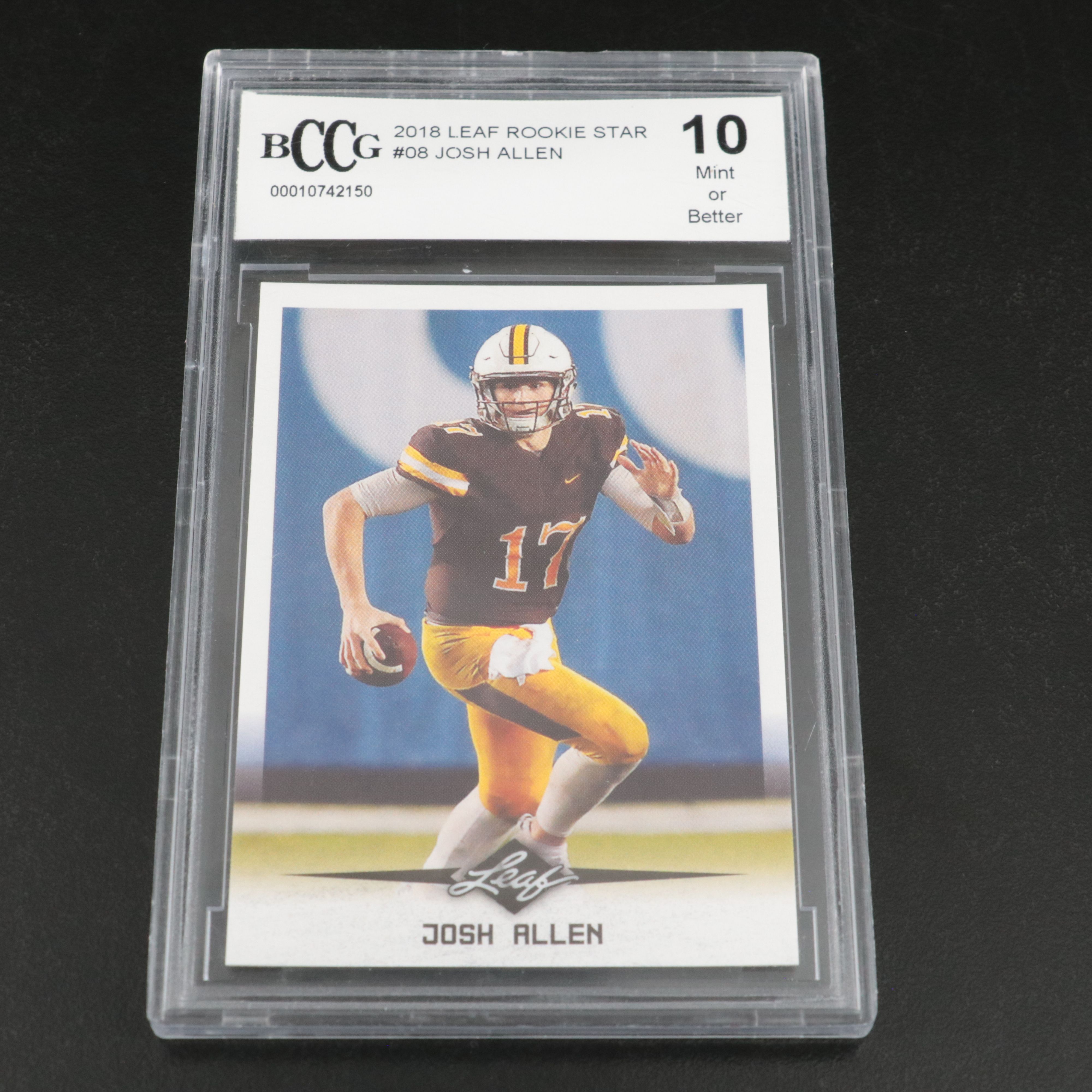 2018 Leaf Josh Allen Rookie Star Football Card Graded BCCG 10