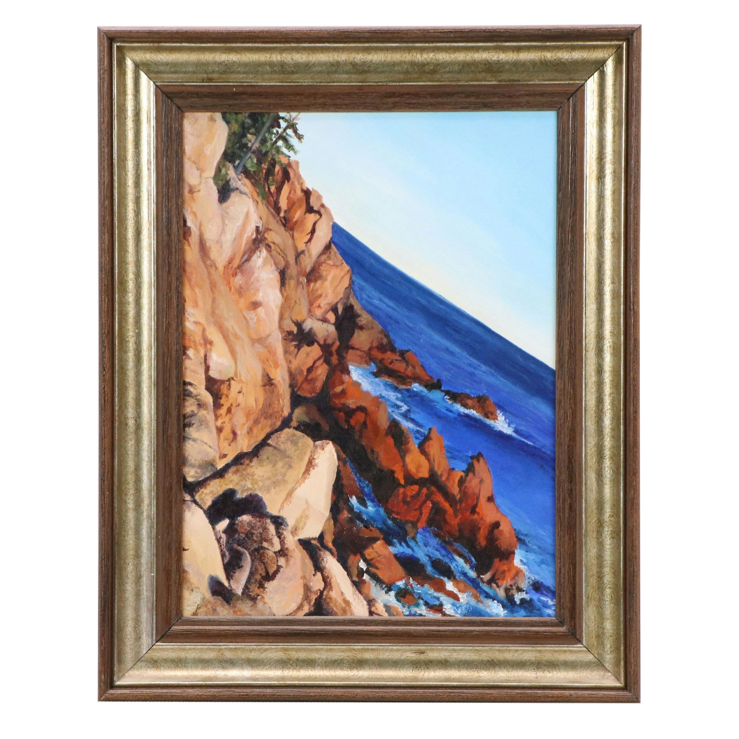 Rocky Coastal Scene Oil Painting "The Shores of Hope," 2006