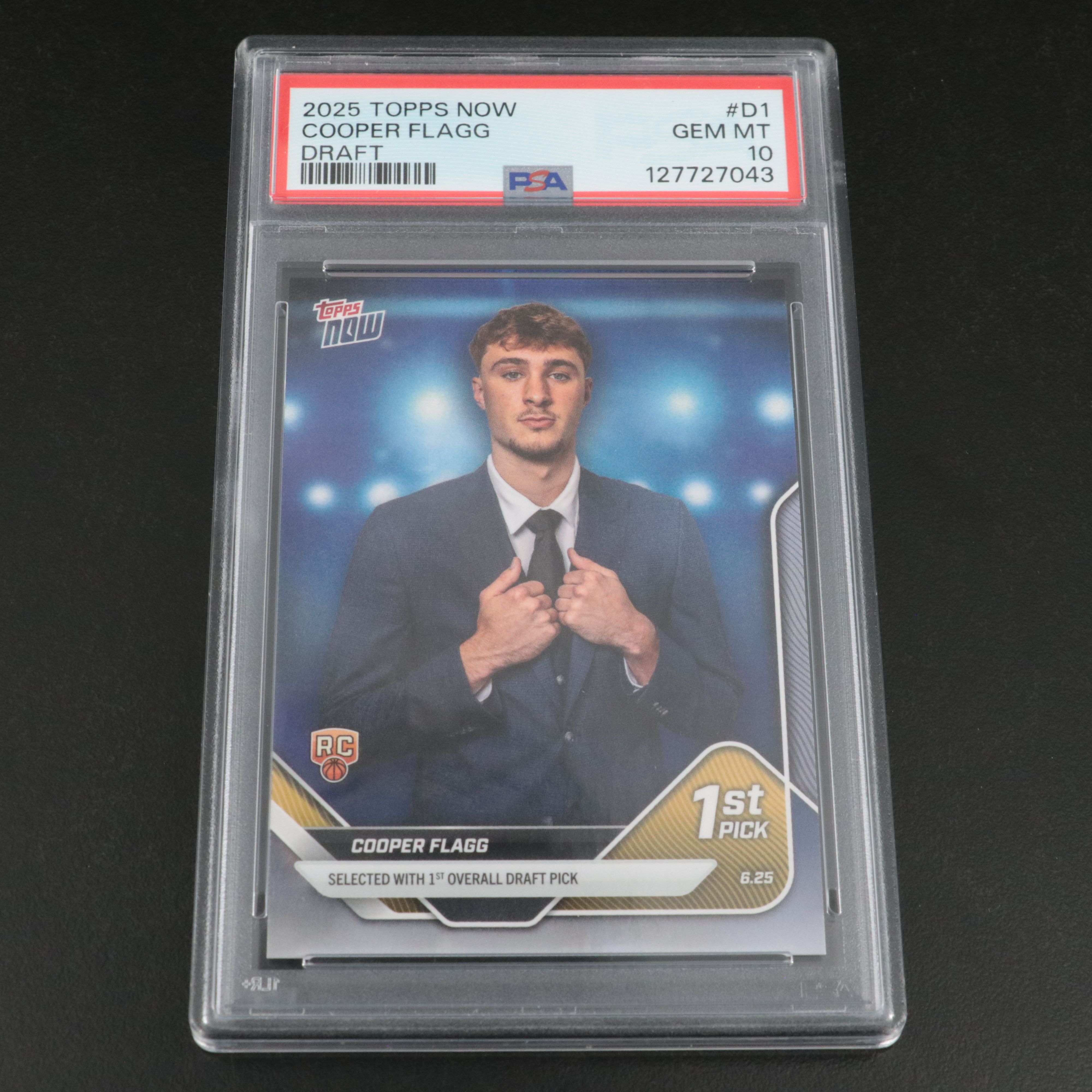 2025 Topps Now Cooper Flagg Draft Rookie Card Graded PSA 10