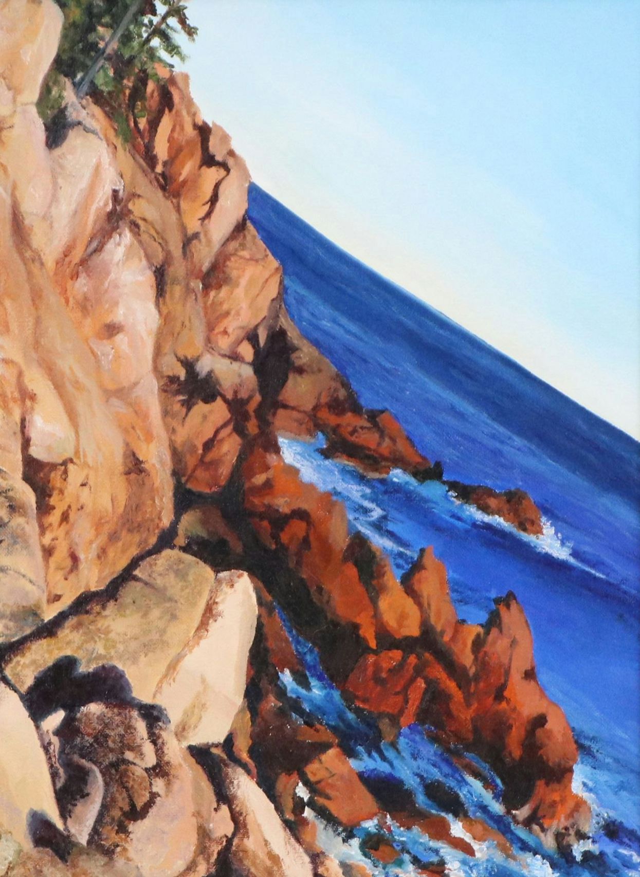 Rocky Coastal Scene Oil Painting "The Shores of Hope," 2006