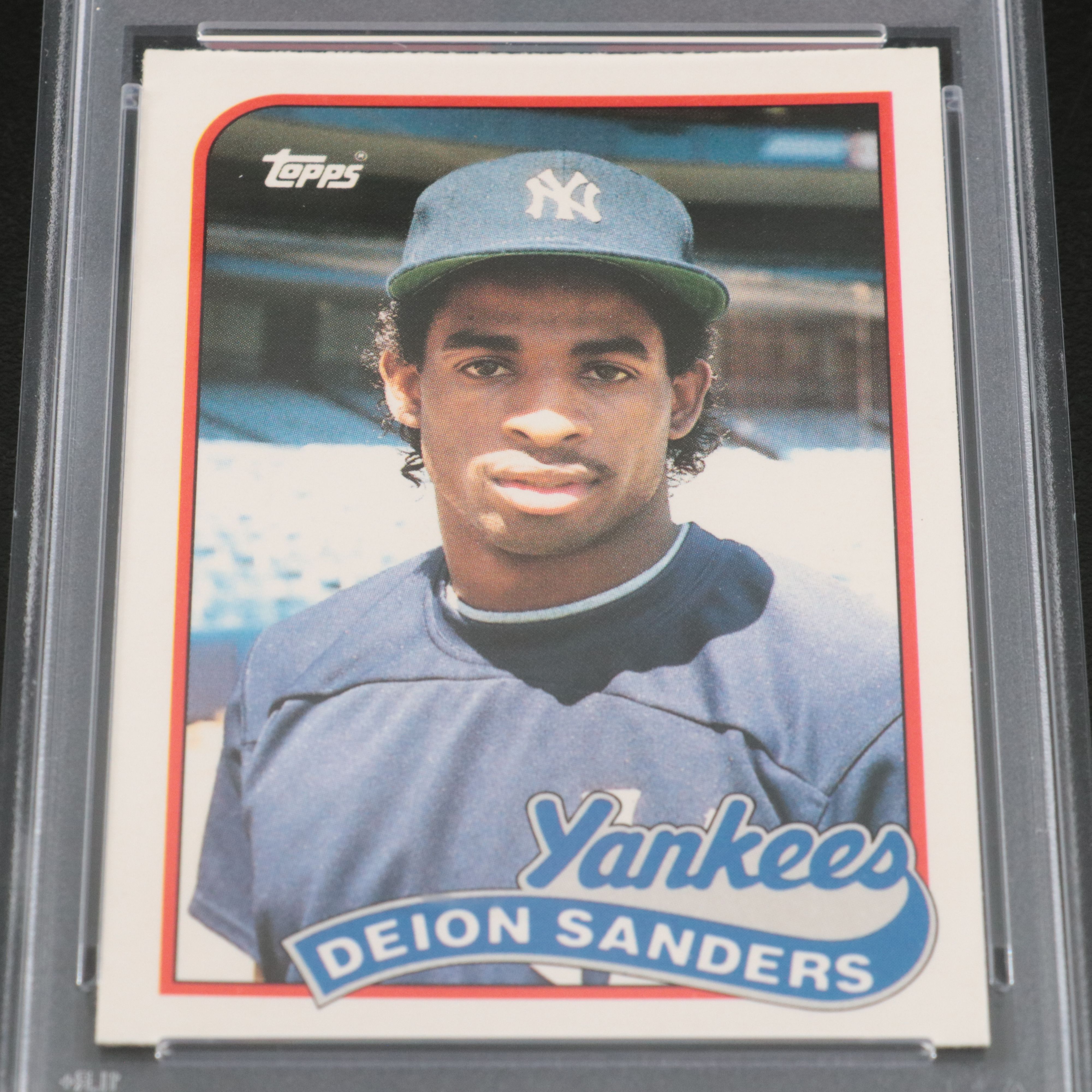 1989 Topps Traded Deion Sanders New York Yankees Rookie Card Graded PSA 10