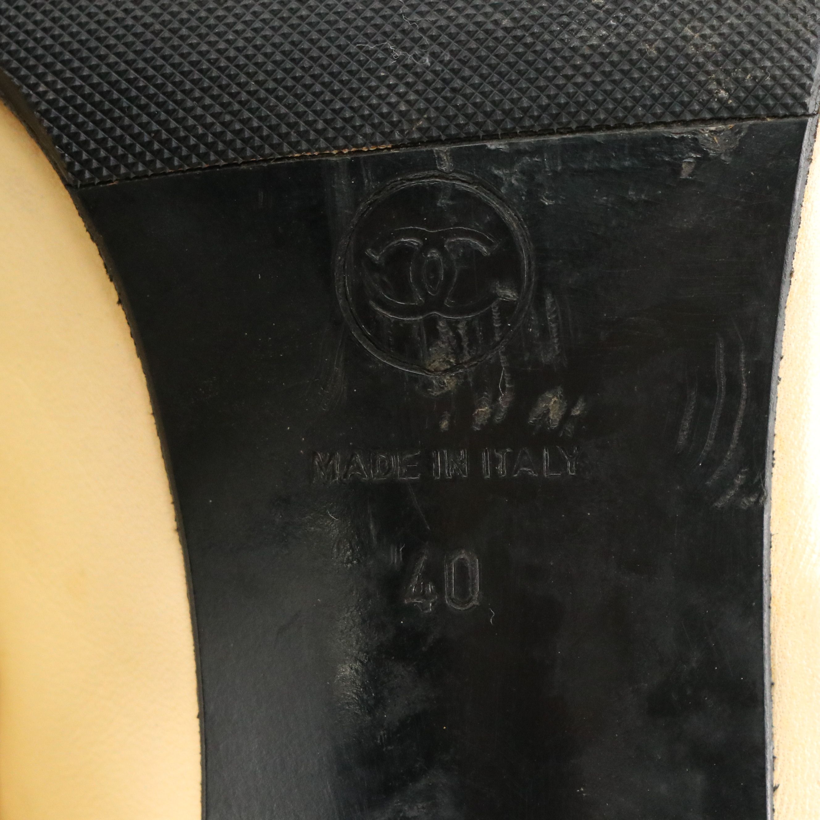 Chanel Ankle Booties in Ivory Calfskin and Black Patent Leather