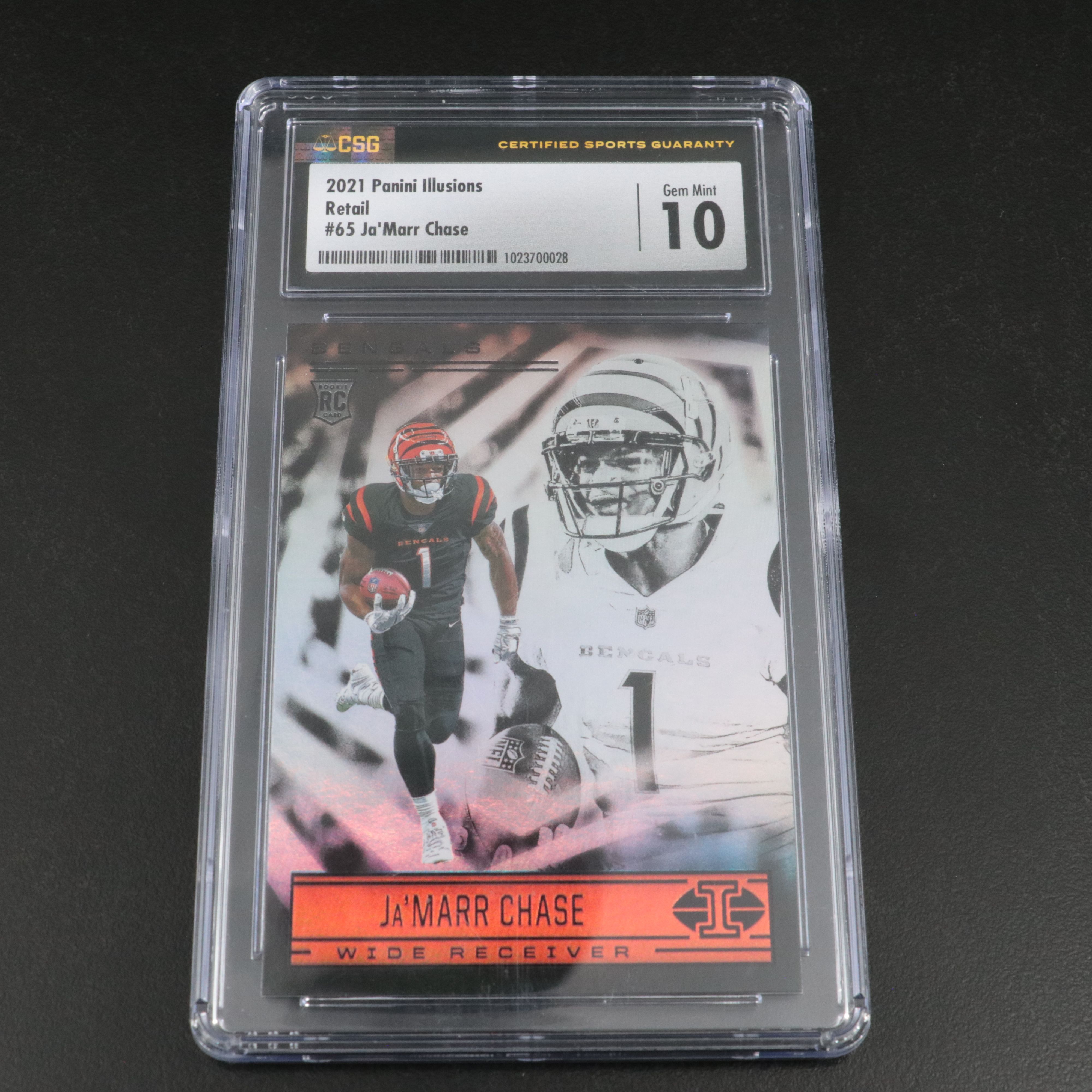 2021 Illusions Ja’Marr Chase Cincinnati Bengals Rookie Card Graded CSG 10
