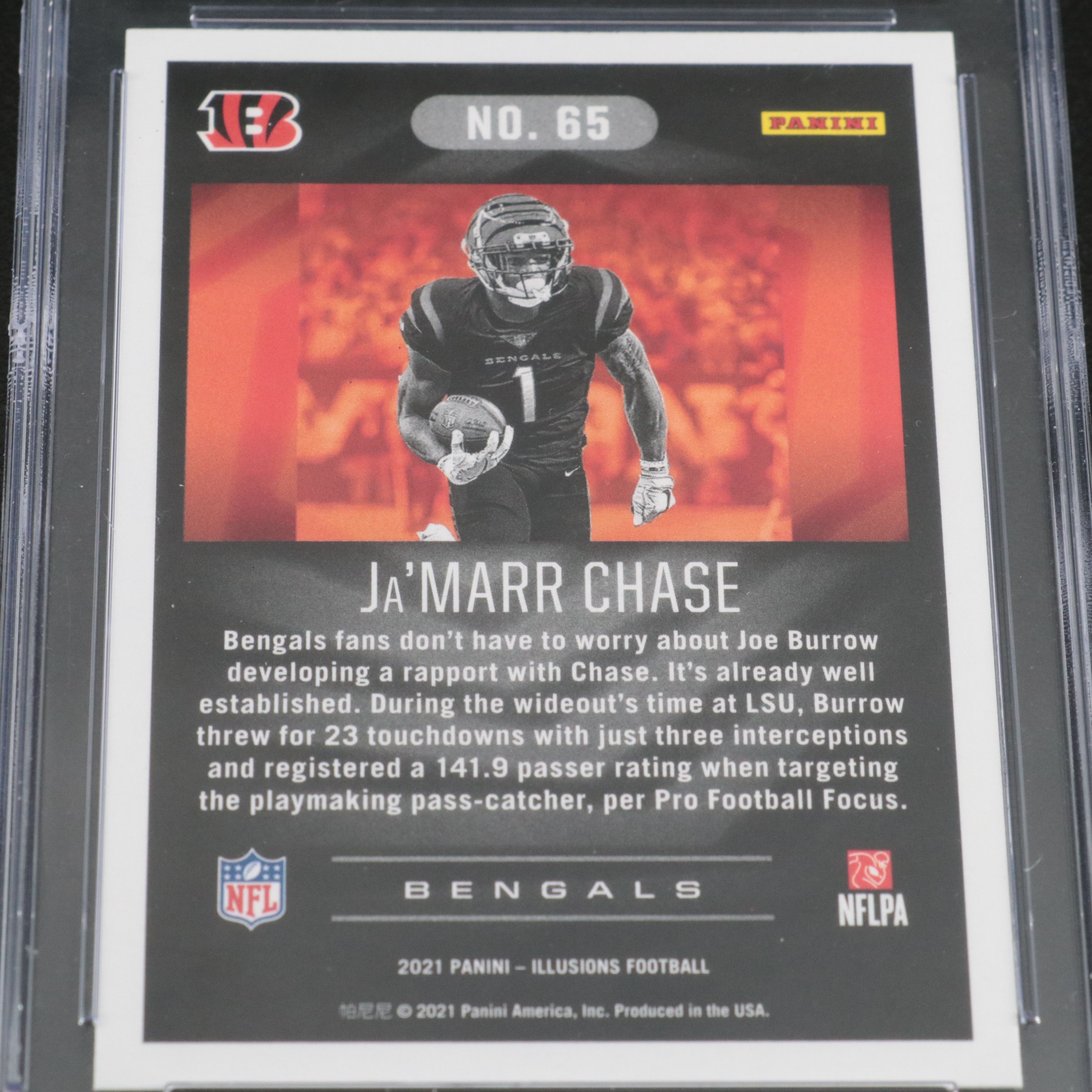 2021 Illusions Ja’Marr Chase Cincinnati Bengals Rookie Card Graded CSG 10