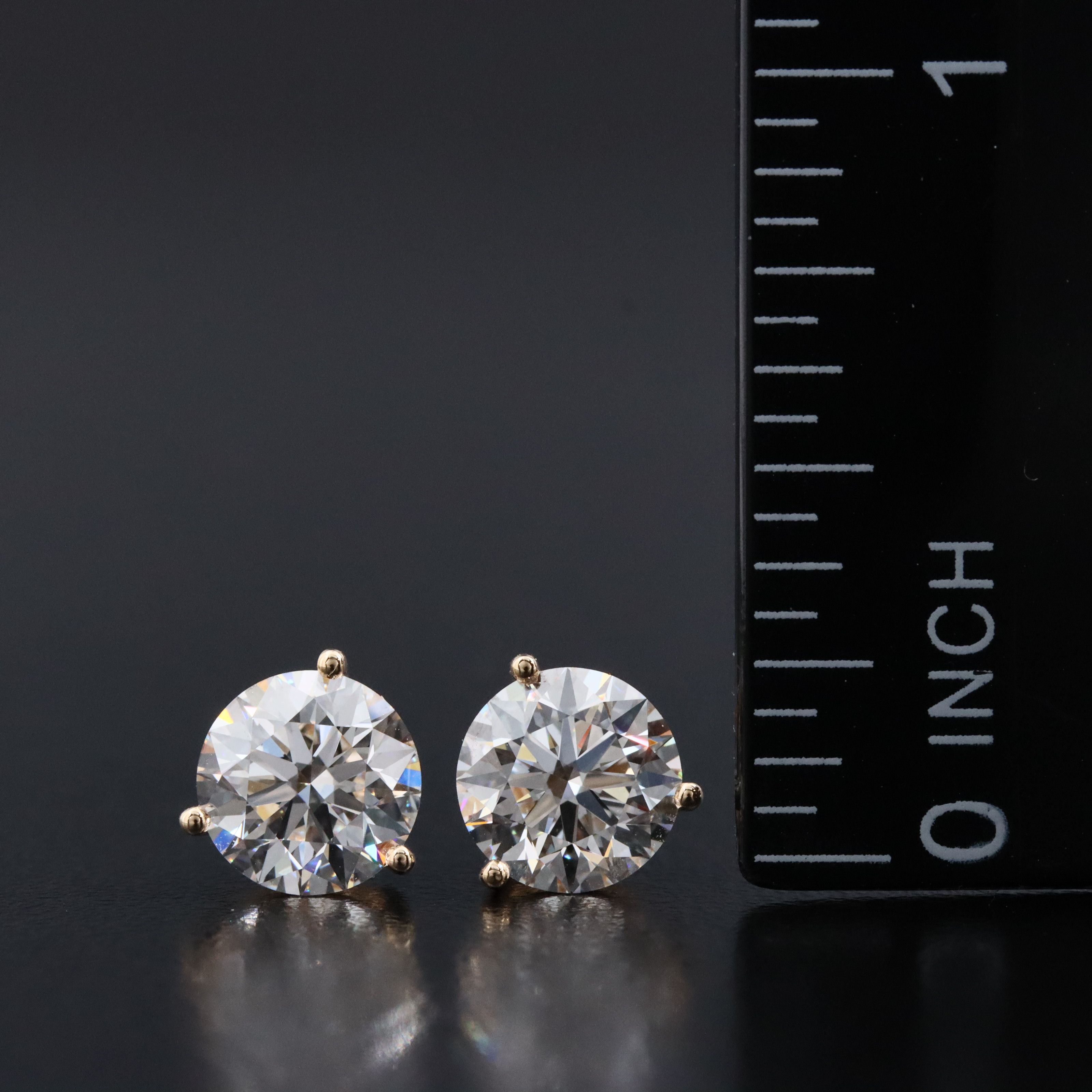 18K 3.04 CTW Lab Grown Diamond Solitaire Earrings with IGI Reports