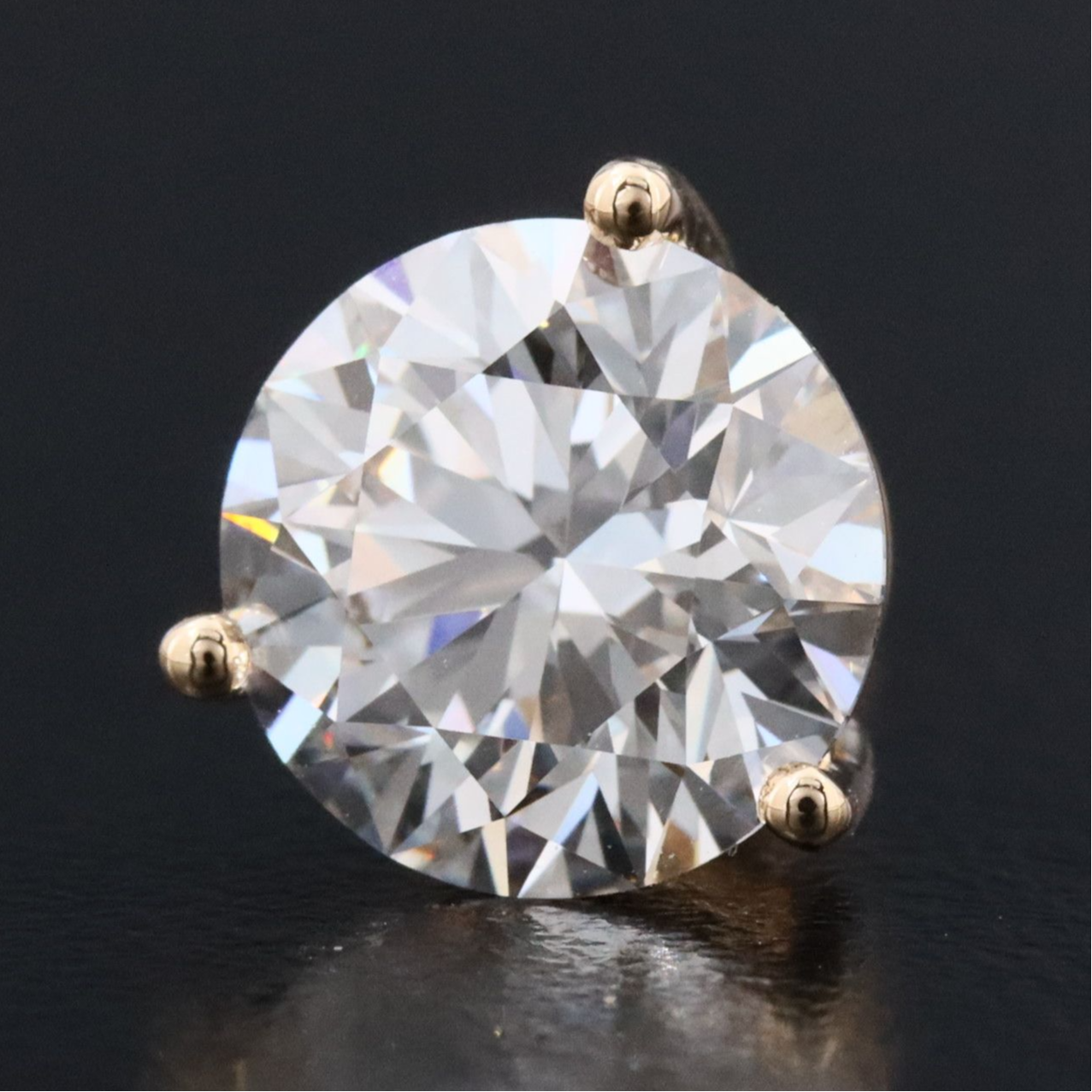 18K 3.04 CTW Lab Grown Diamond Solitaire Earrings with IGI Reports