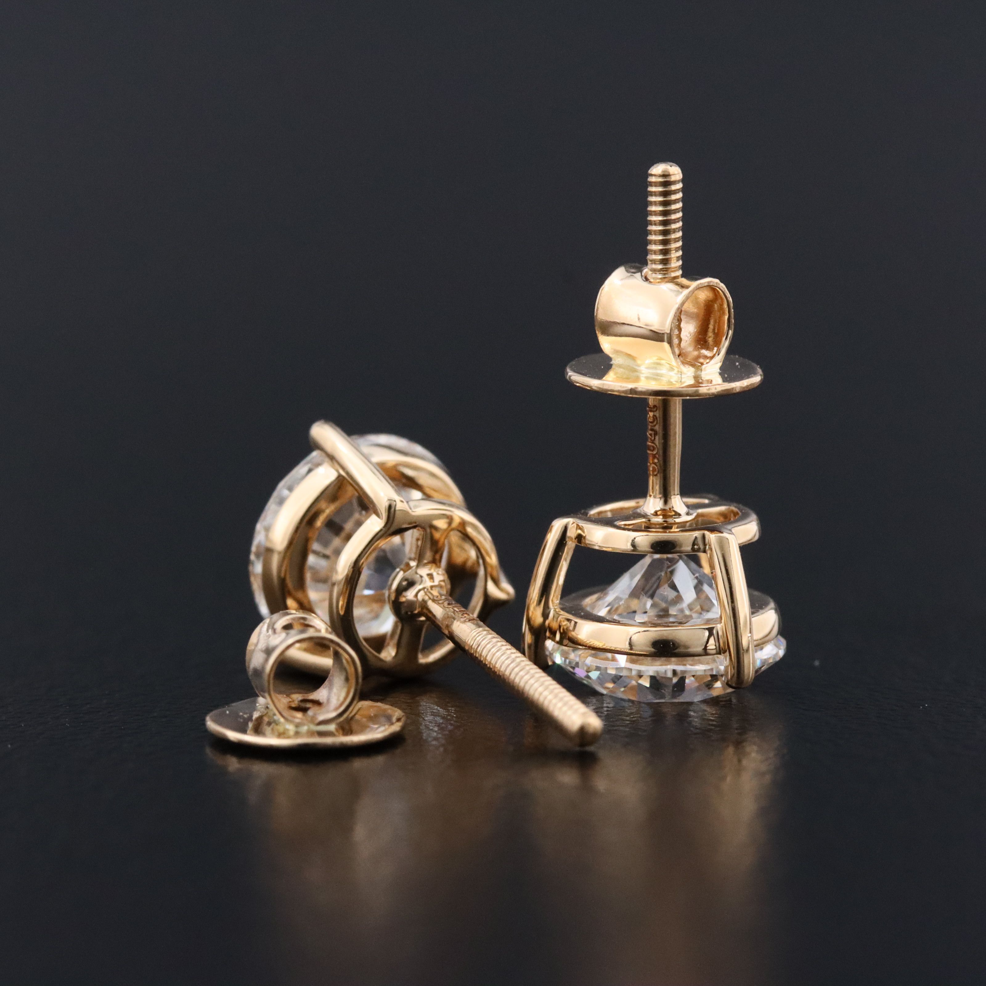 18K 3.04 CTW Lab Grown Diamond Solitaire Earrings with IGI Reports