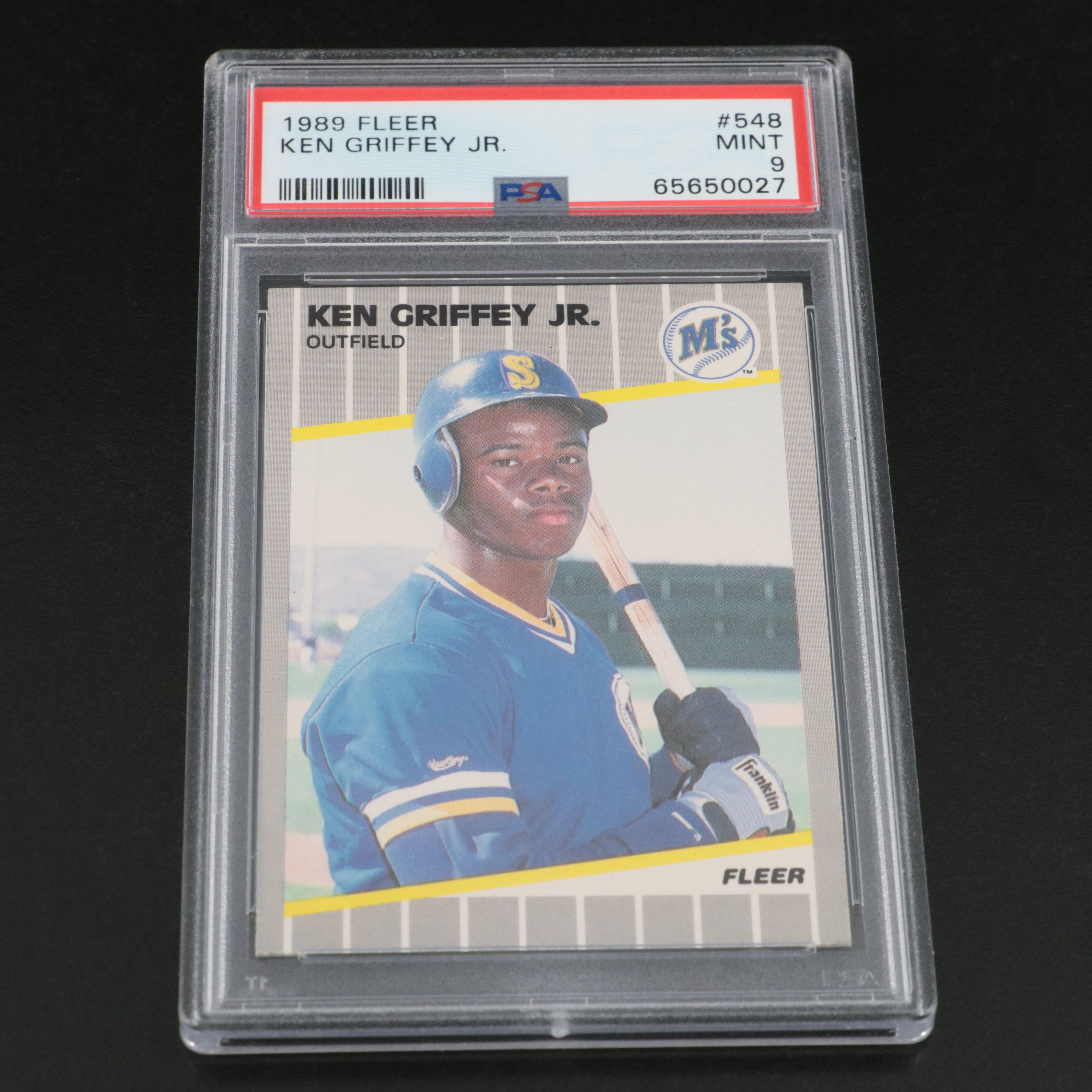 1989 Fleer Ken Griffey Jr. Rookie Baseball Card Graded PSA 9