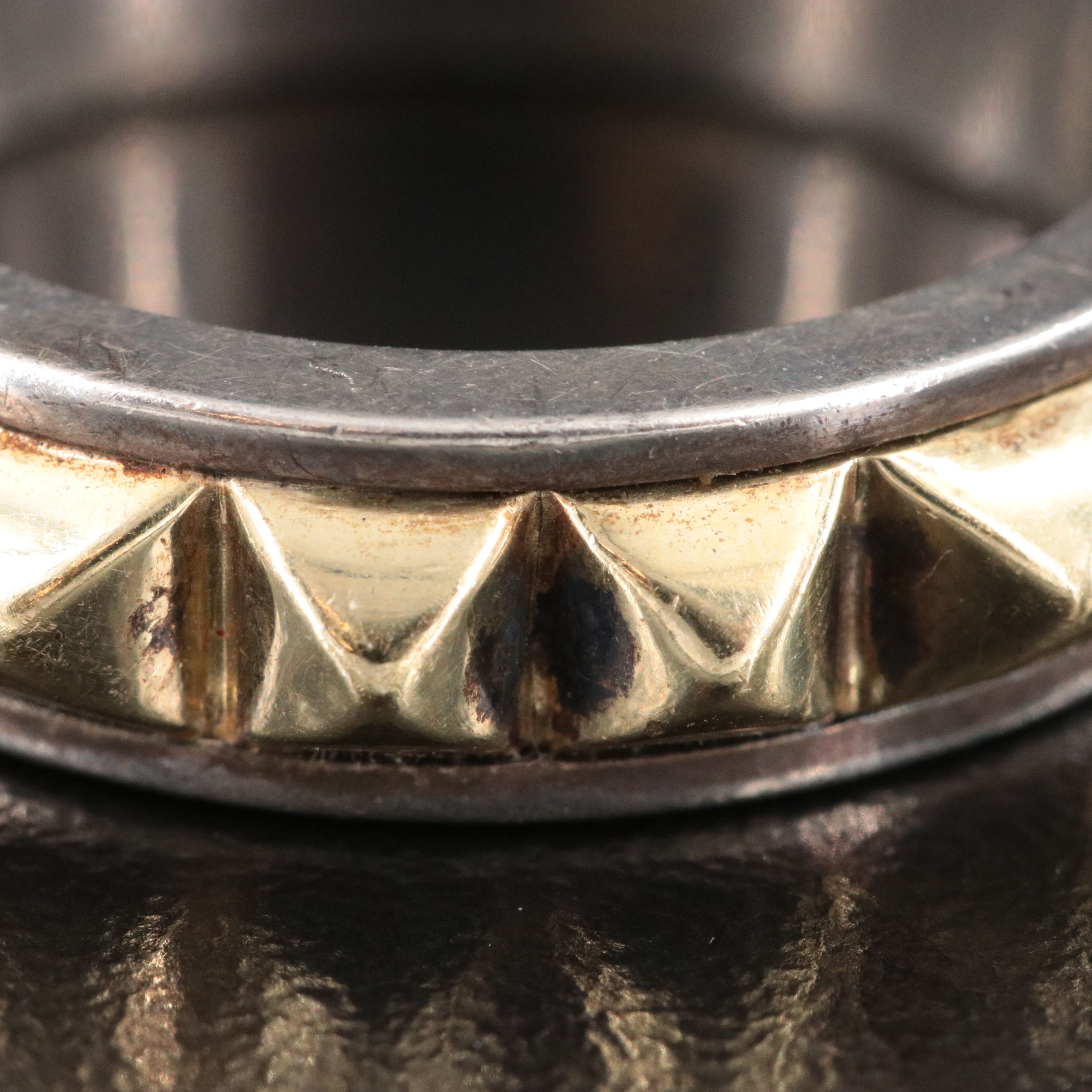 Caviar by Lagos Sterling and 18K Pyramid Band