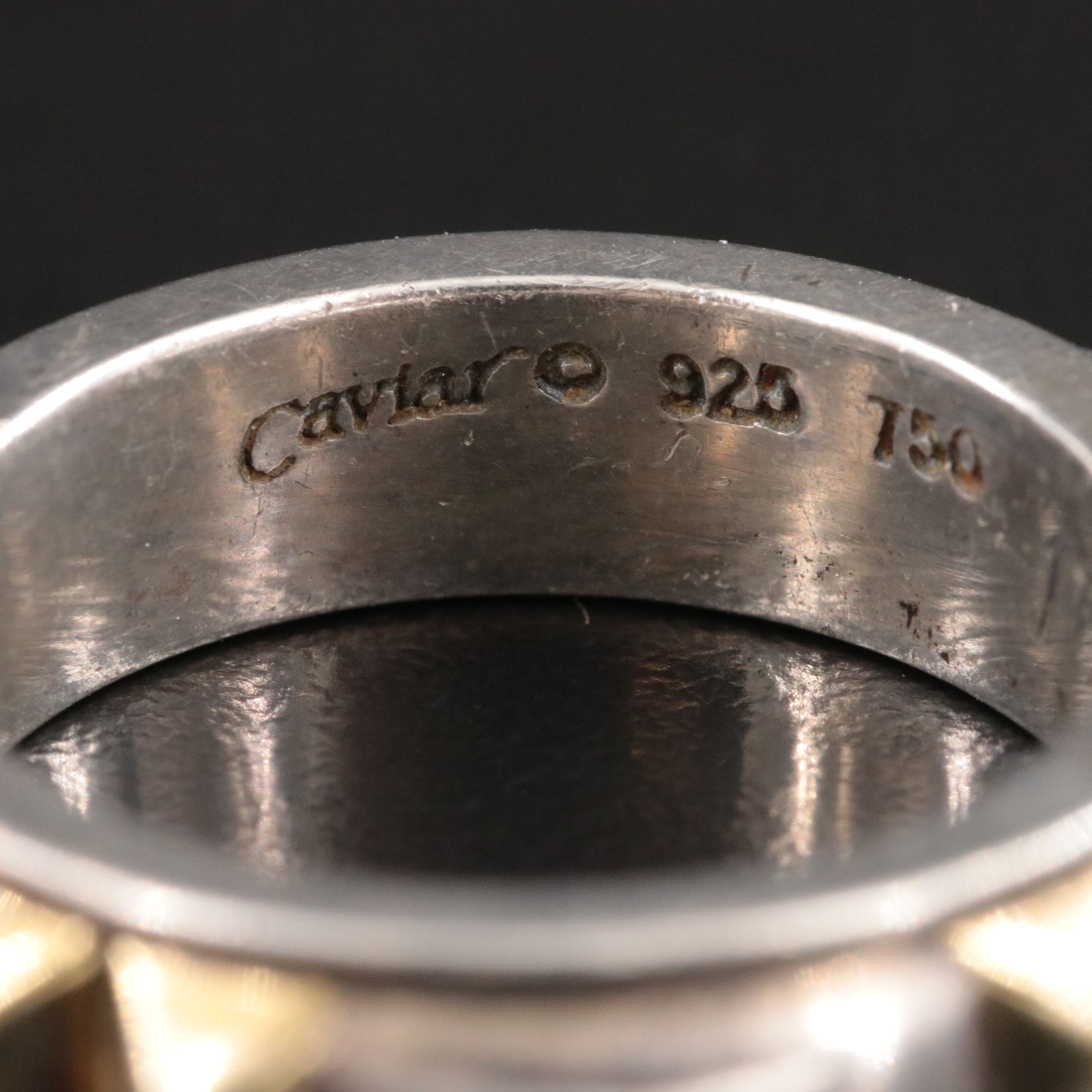 Caviar by Lagos Sterling and 18K Pyramid Band