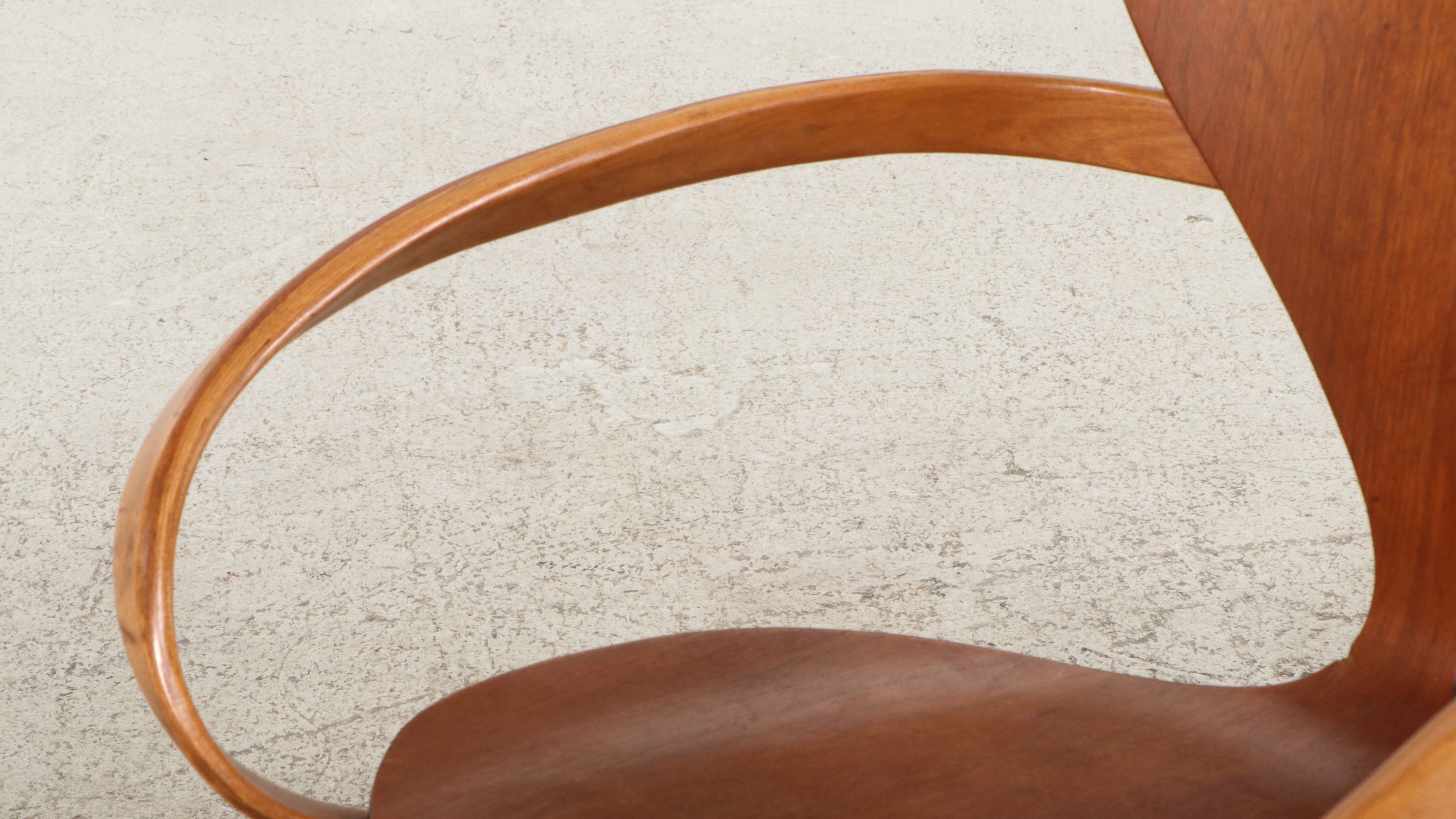 Cherner Mid Century Modern Walnut Finish Armchair, Mid to Late 20th C.