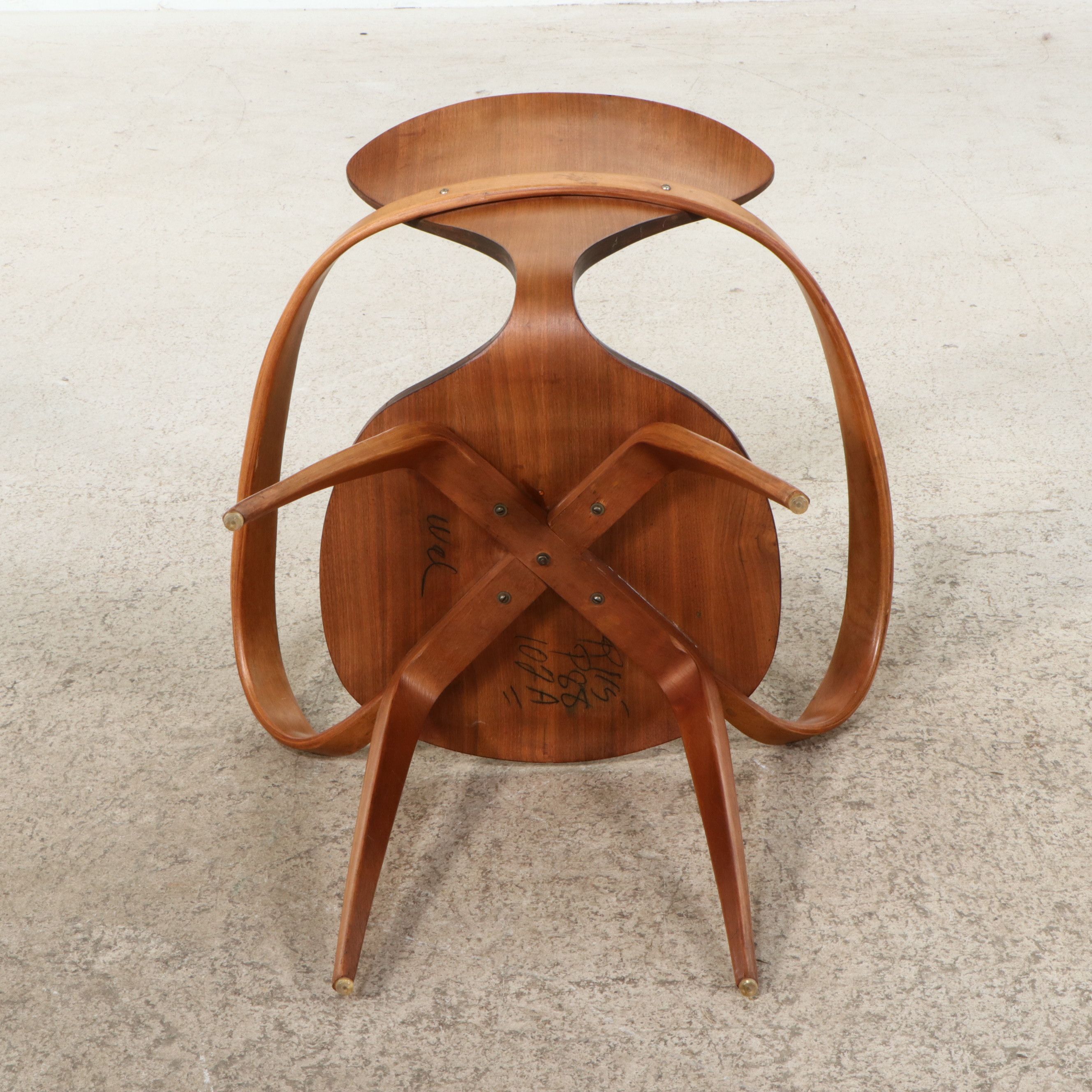 Cherner Mid Century Modern Walnut Finish Armchair, Mid to Late 20th C.