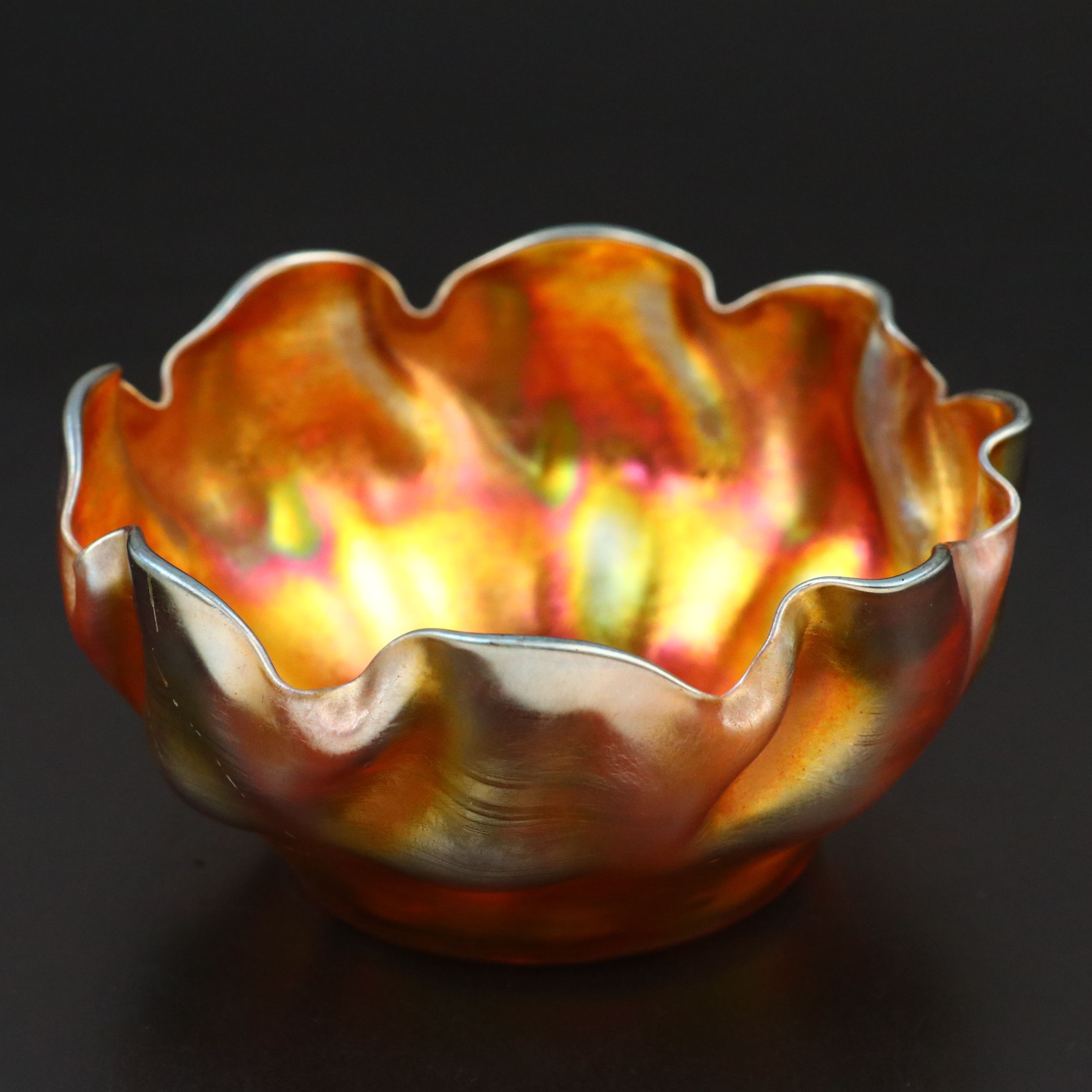 Louis Comfort Tiffany Favrile Glass Finger Bowl and Underplate, Early 20th C.
