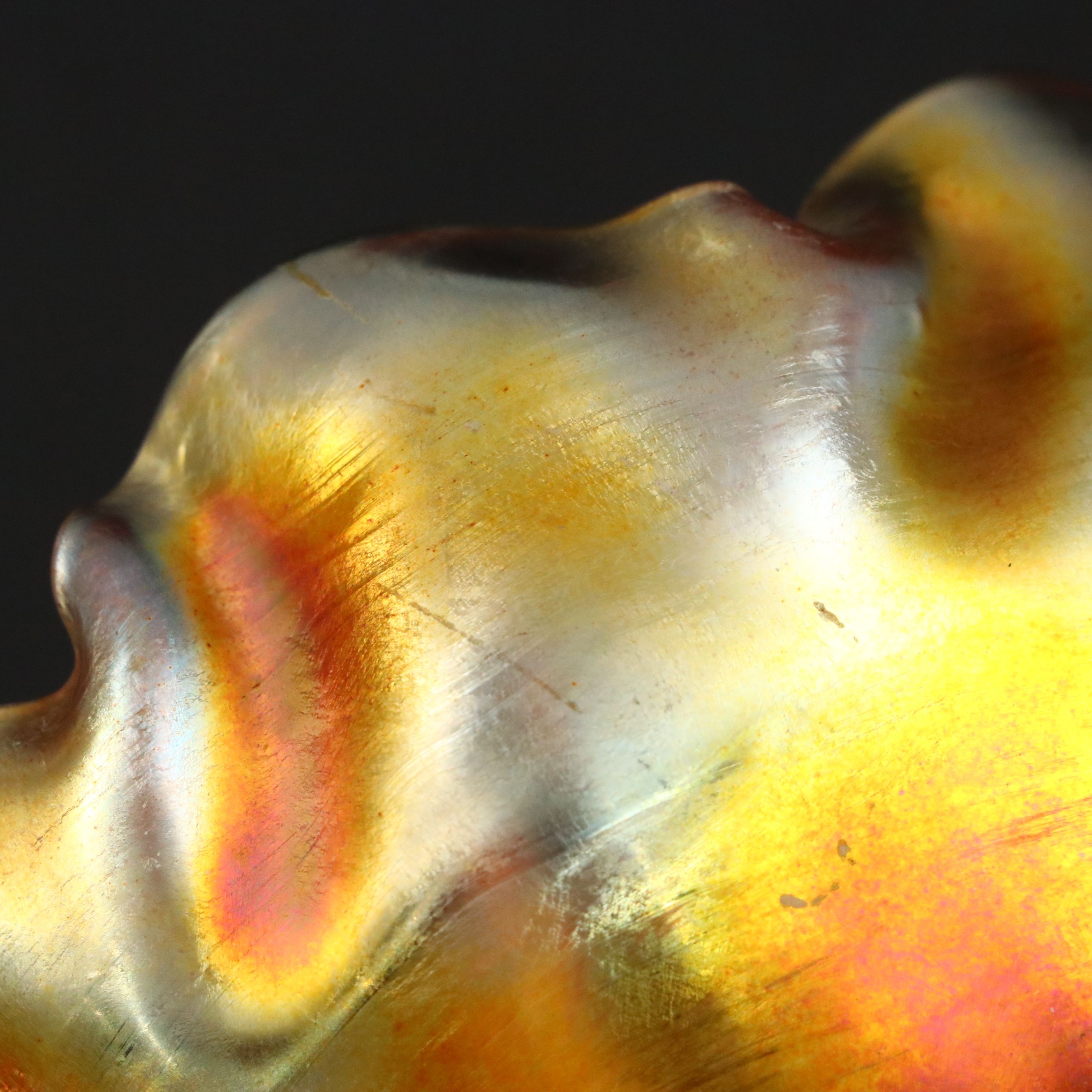 Louis Comfort Tiffany Favrile Glass Finger Bowl and Underplate, Early 20th C.