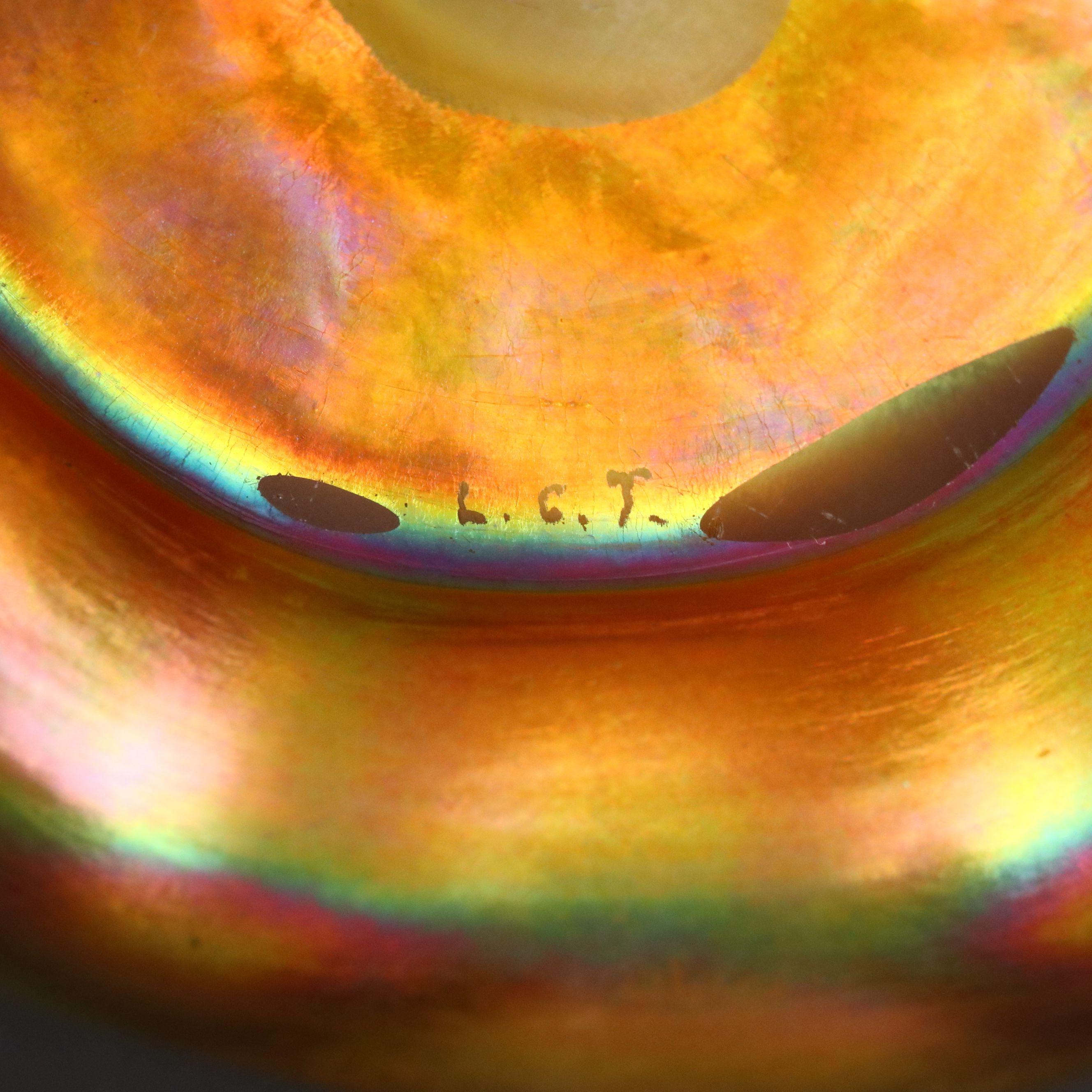 Louis Comfort Tiffany Favrile Glass Finger Bowl and Underplate, Early 20th C.