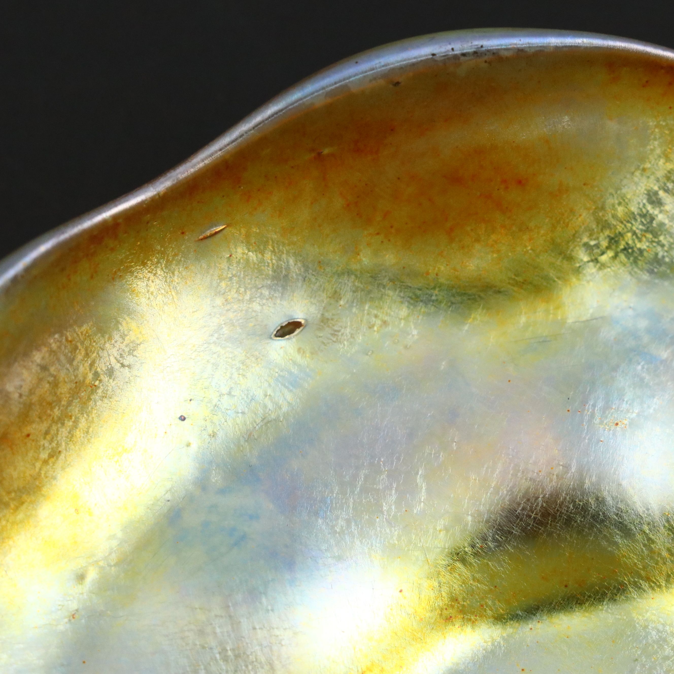 Louis Comfort Tiffany Favrile Glass Finger Bowl and Underplate, Early 20th C.