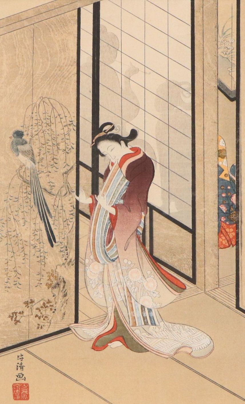 After Morikiyo Ukiyo-e Woodblock "The Gay Quarters," Early 20th Century
