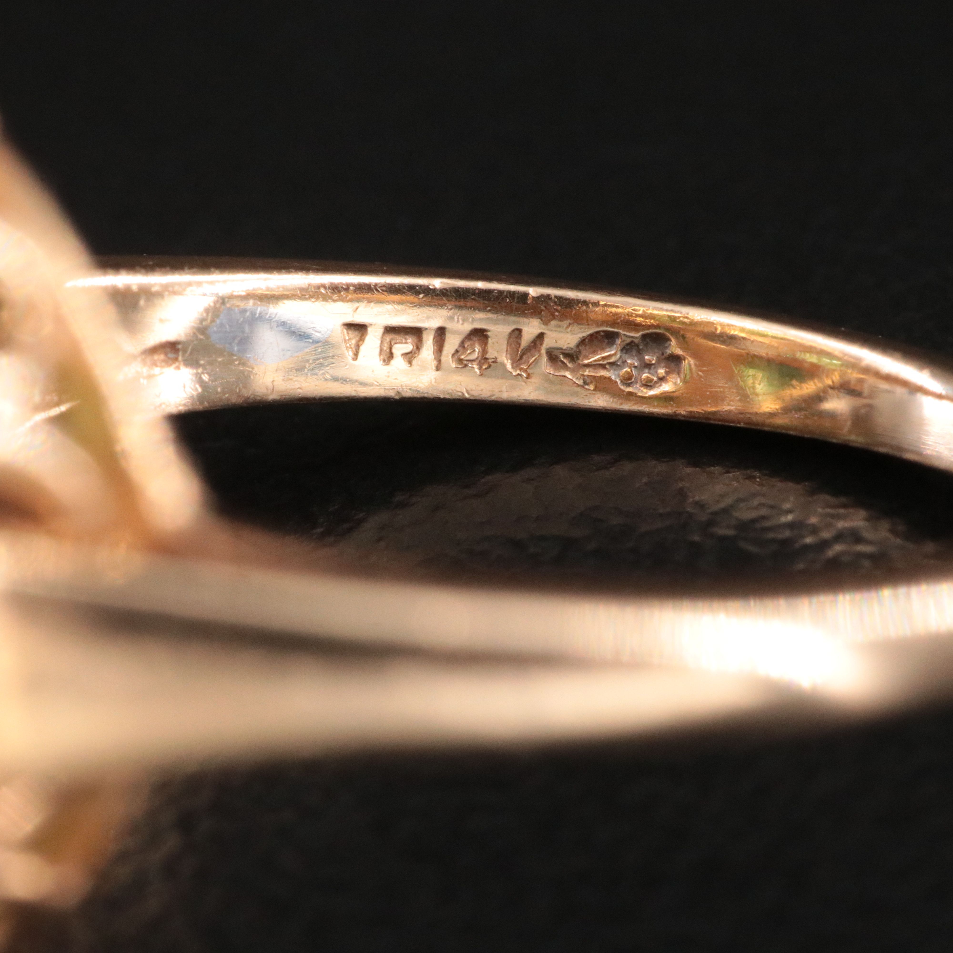 14K Tourmaline and Diamond Flower Ring